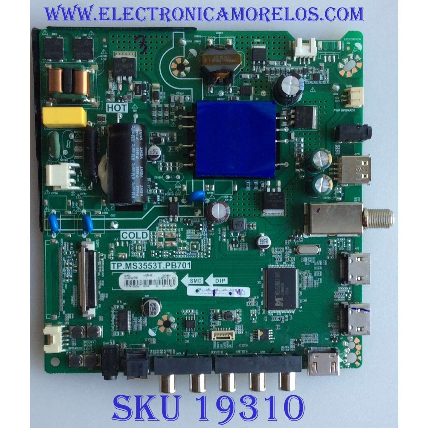 MAIN / FUENTE / (COMBO) / HISENSE / 214337 / G170854 / HU43N2176F / TM174C3AZW / TP.MS3553T.PB701 / MODELO 43H3D