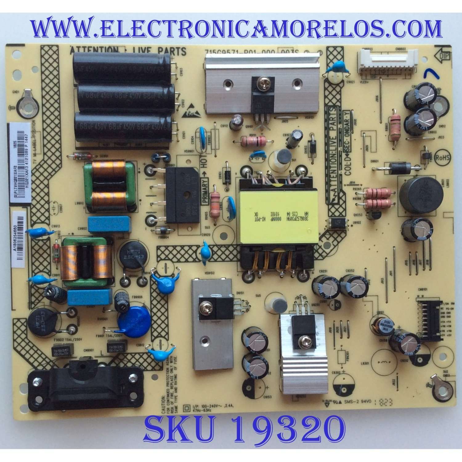 FUENTE DE PODER / SHARP /  HQ321XAF3 / (X)PLTVHQ321XAF3 / 715G9571-P01-000-003S / 4121089 / A1806254660 / MODELO LC-43LB601U