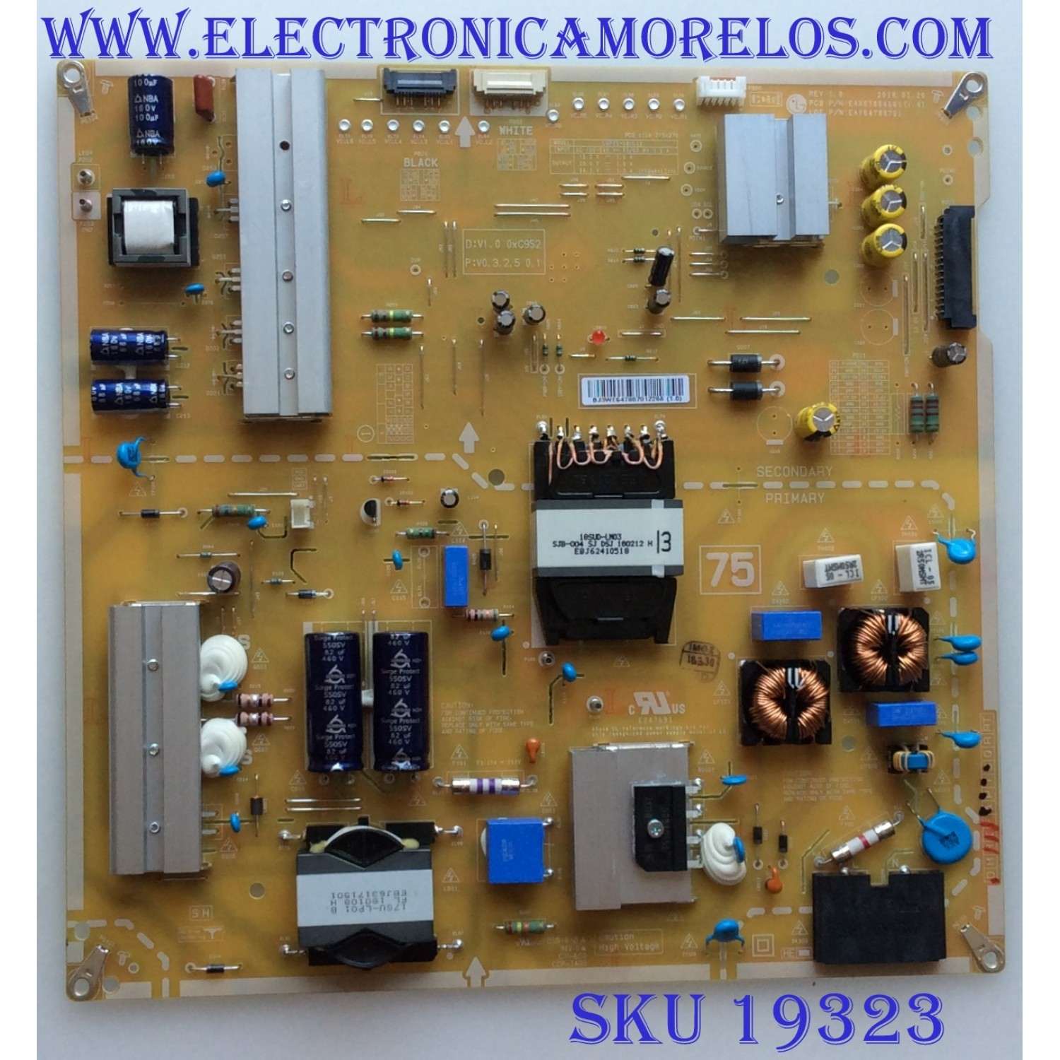 FUENTE DE PODER / EAY64788701 / EAX67884601 (1.6) / BJ3WE647887012268 (1.0) / MODELO 75SK8070PUA / 75SM8670PUA.BUSYLJR