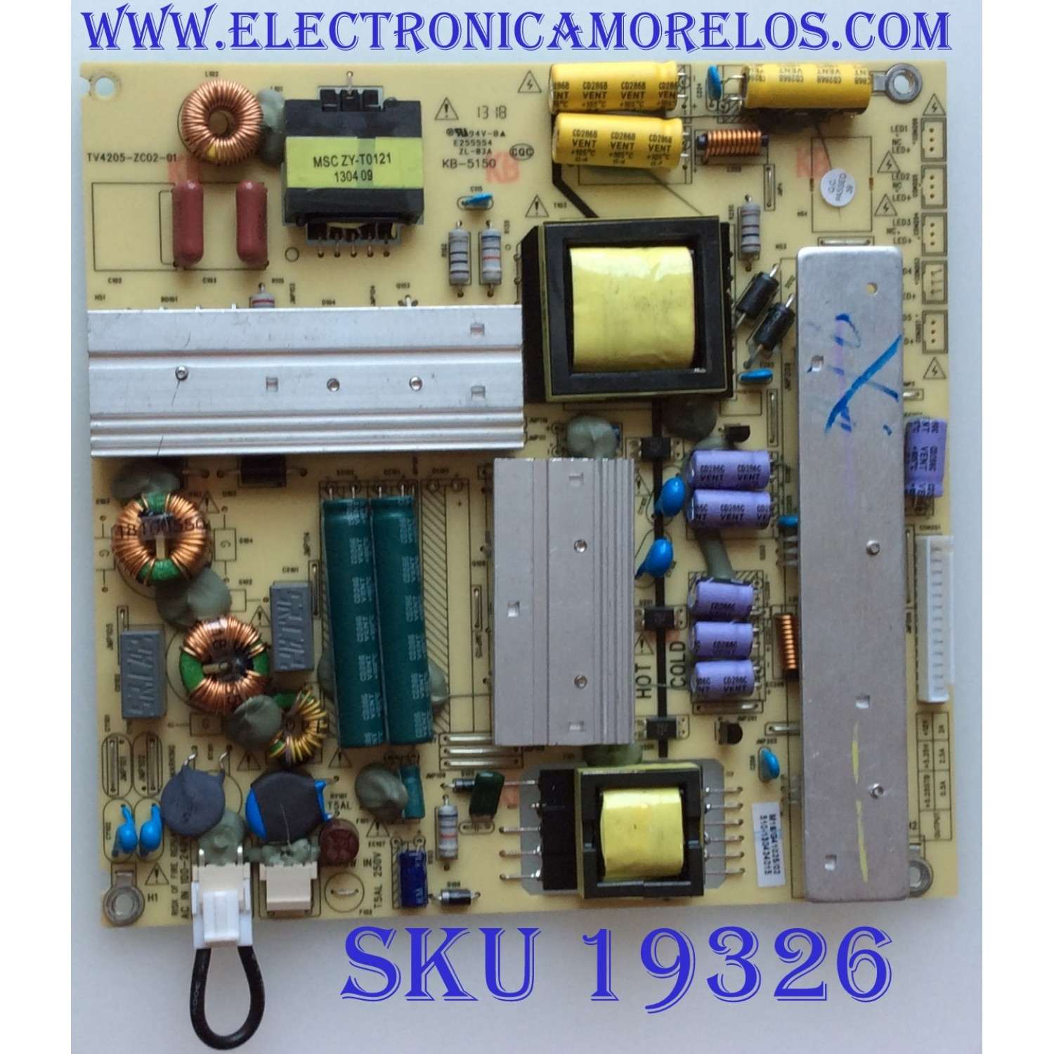 FUENTE DE PODER PARA TV PIONEER / NUMERO DE PARTE 510-130424015 / TV4205-ZC02-01 / M16-/G41025/02 / PANEL  V390HJ1-P02 / MODELO PLE-3903FHD