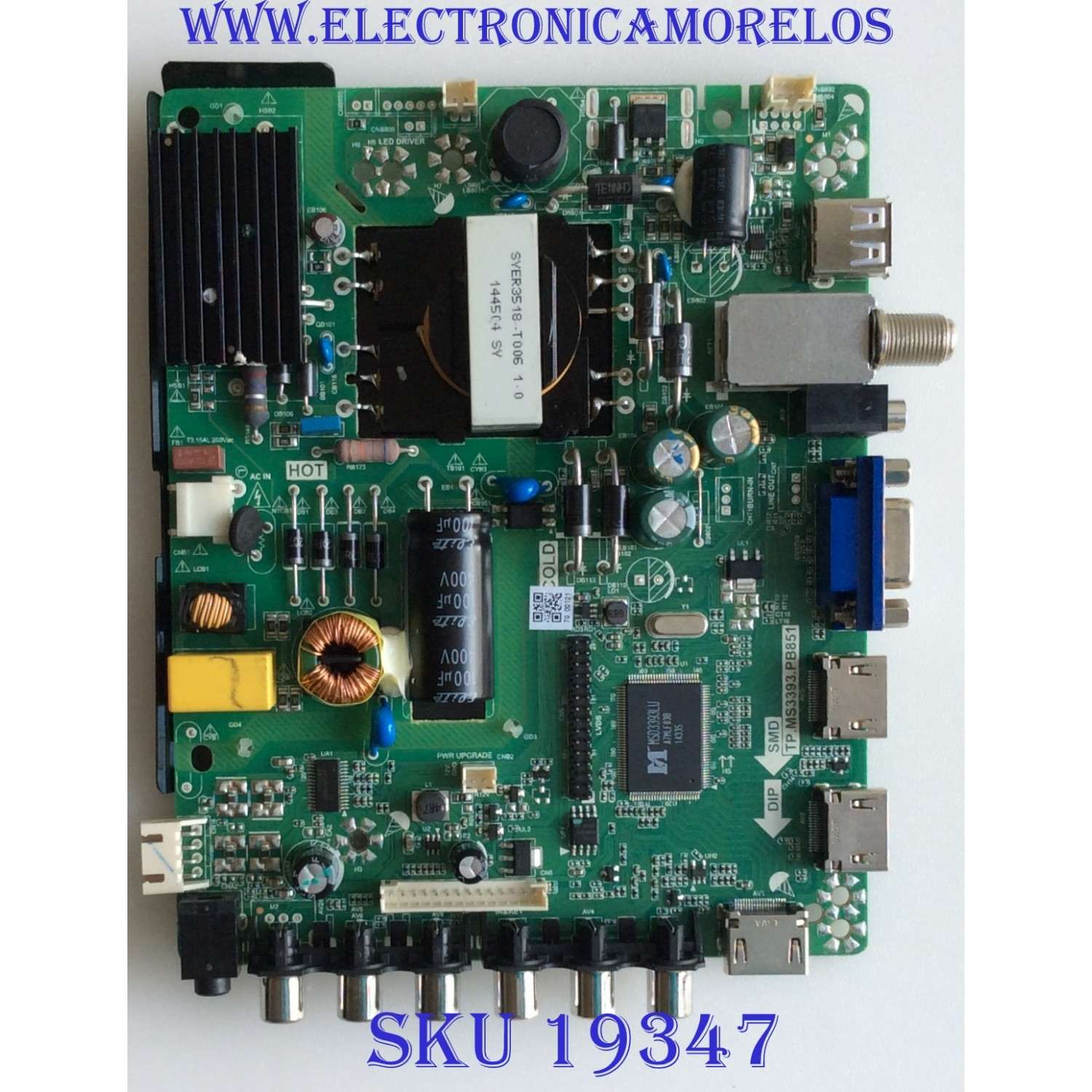 MAIN / FUENTE /(COMBO) / UPSTAR / N14110070 / TP.MS3393.PB851 / BOEI320WX1 / P3S14109807 / PANEL HV320WHB-N00 / MODELO P32ES8
