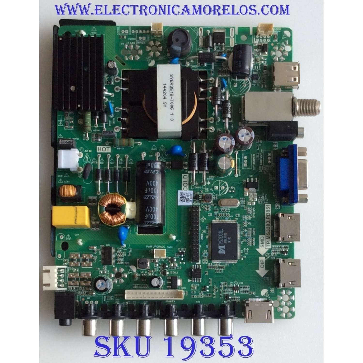 MAIN / FUENTE / (COMBO) / UPSTAR / N14120043 / TP.MS3393.PB851 / P3S1410516 / PANEL BOEI320WX1 / MODELO P32ES8