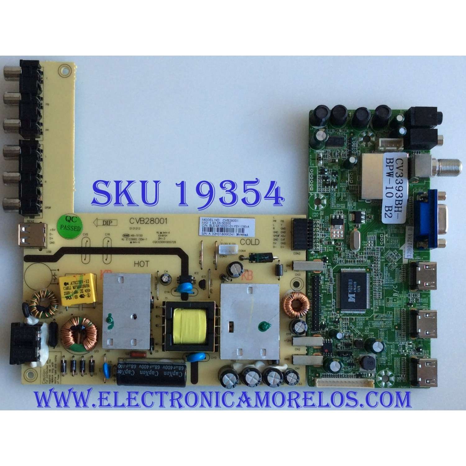 MAIN / FUENTE /(COMBO) SEIKI / 32H0178A / CVB28001 / CV3393BH-BPW-10 / 1.80.47.00003 / 32H0180 / PANEL  BLD275BA02 / MODELO SE28HY10