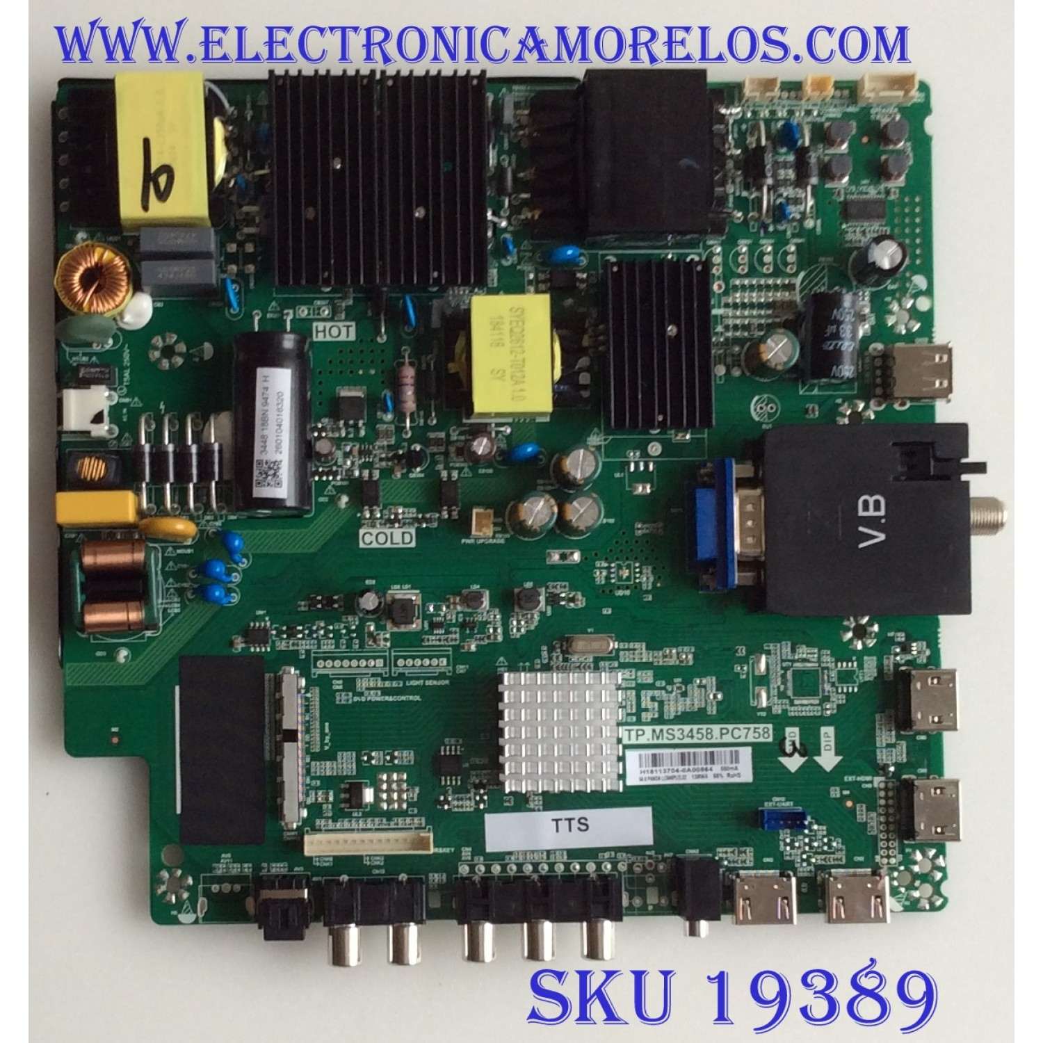 MAIN / FUENTE / (COMBO) / SUNLED / H18113704 / TP.MS3458.PC758 / 102181100157 / PANEL LC546PU2L02 / MODELO HK55WLEDM