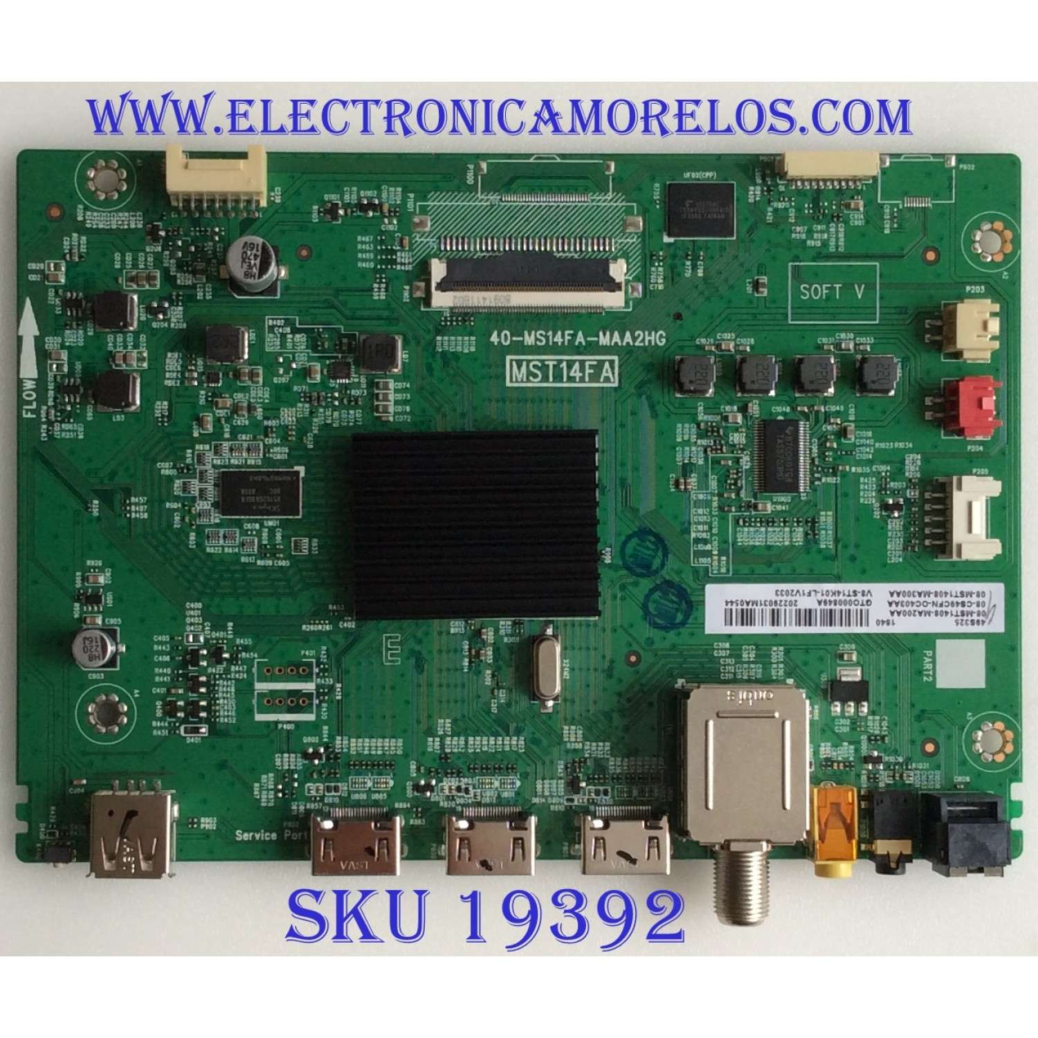 MAIN PARA TV TCL / NUMERO DE PARTE 08-CS49CFN-OC403AA / 08-MST1408-MA200AA / 08-MST1408-MA300AA / V8-ST14K01-LF1V2033 / GTO000849A / 40-MS14FA-MAA2HG / DISPLAY ST3151B01-1 / MODELO 49S325