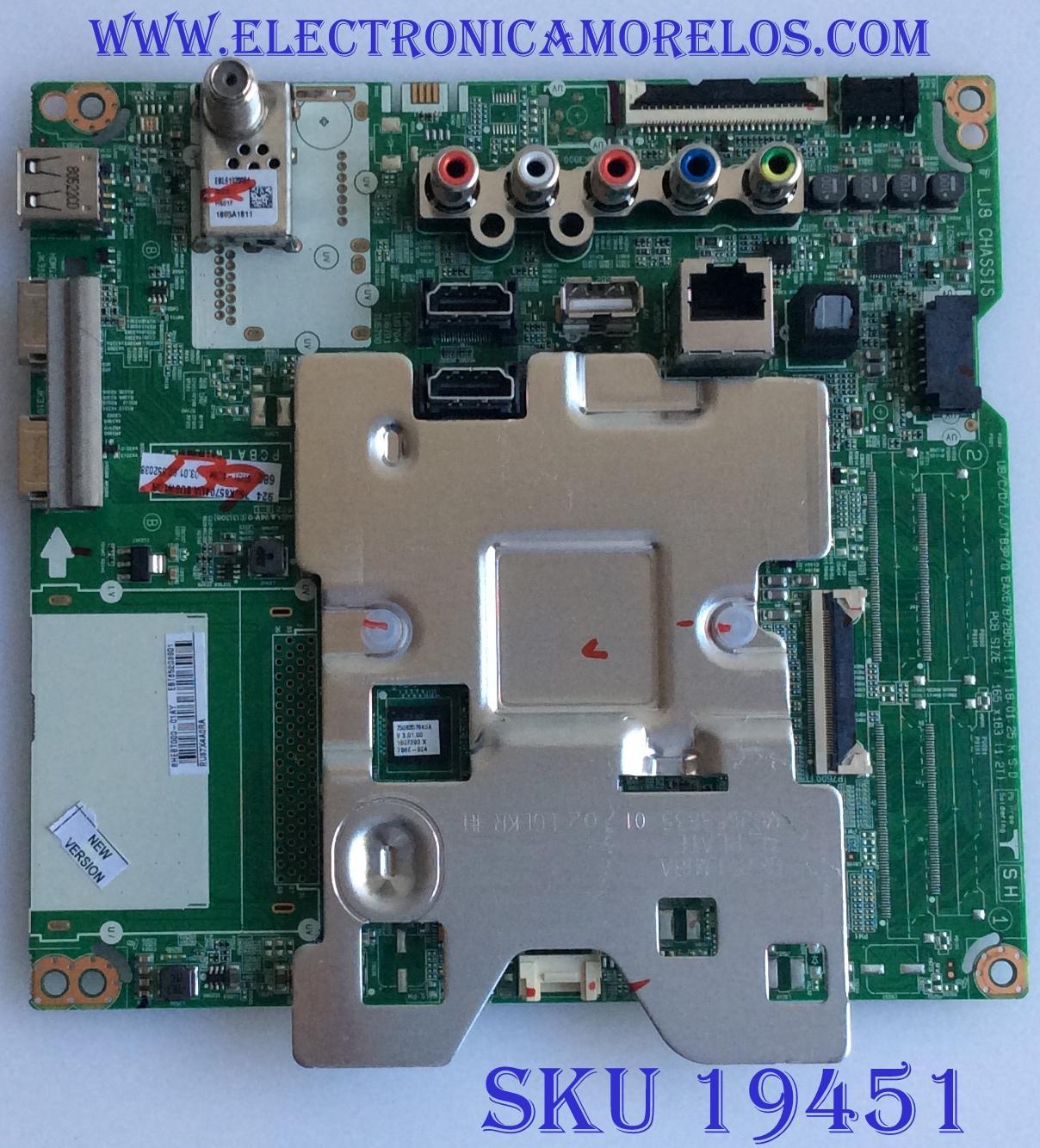 MAIN / LG / EBT65203801 / EAX67872805 / PANEL NC750DQE-AAGR2 / MODELO 75UK6570AUA.AUSWLOR