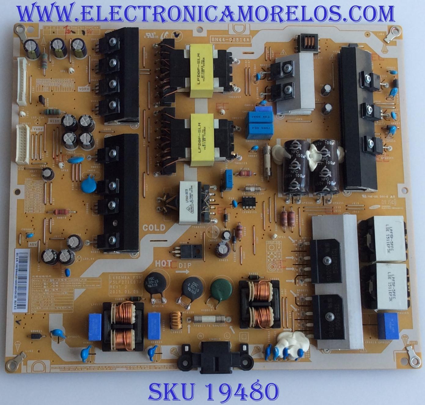 FUENTE DE PODER / BN44-00814A / L48EM8A_FSM / PSLF271E07A / MODELO UN48JS9000FXZA TS01