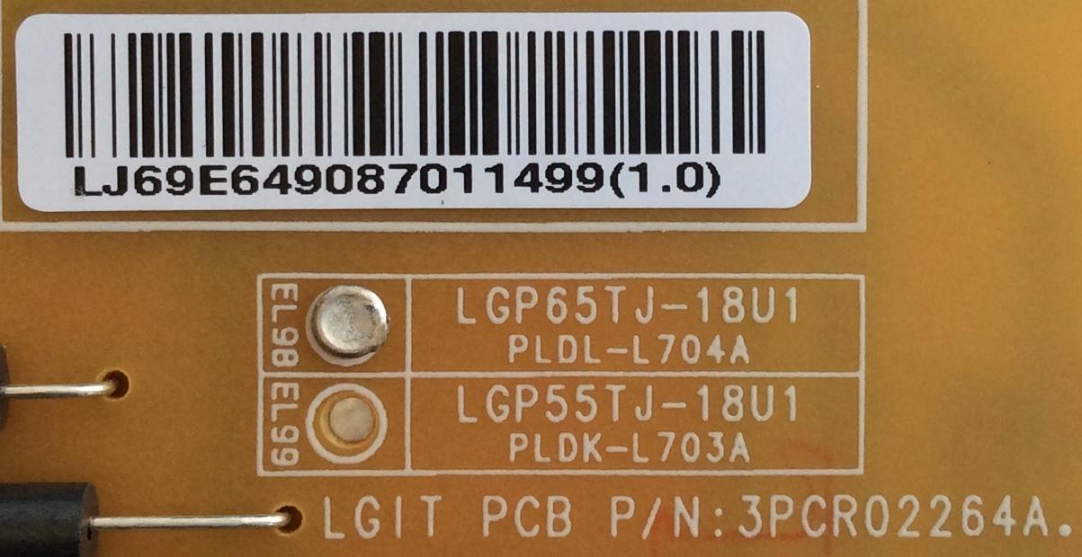 FUENTE DE PODER / LG / EAY64908701 / EAX67865201(1.6), LGP65TJ-18U1 / MODELO 65UK6200PUA BUSWLOR / 65UK6200PUA AUSWLOR - Imagen 2