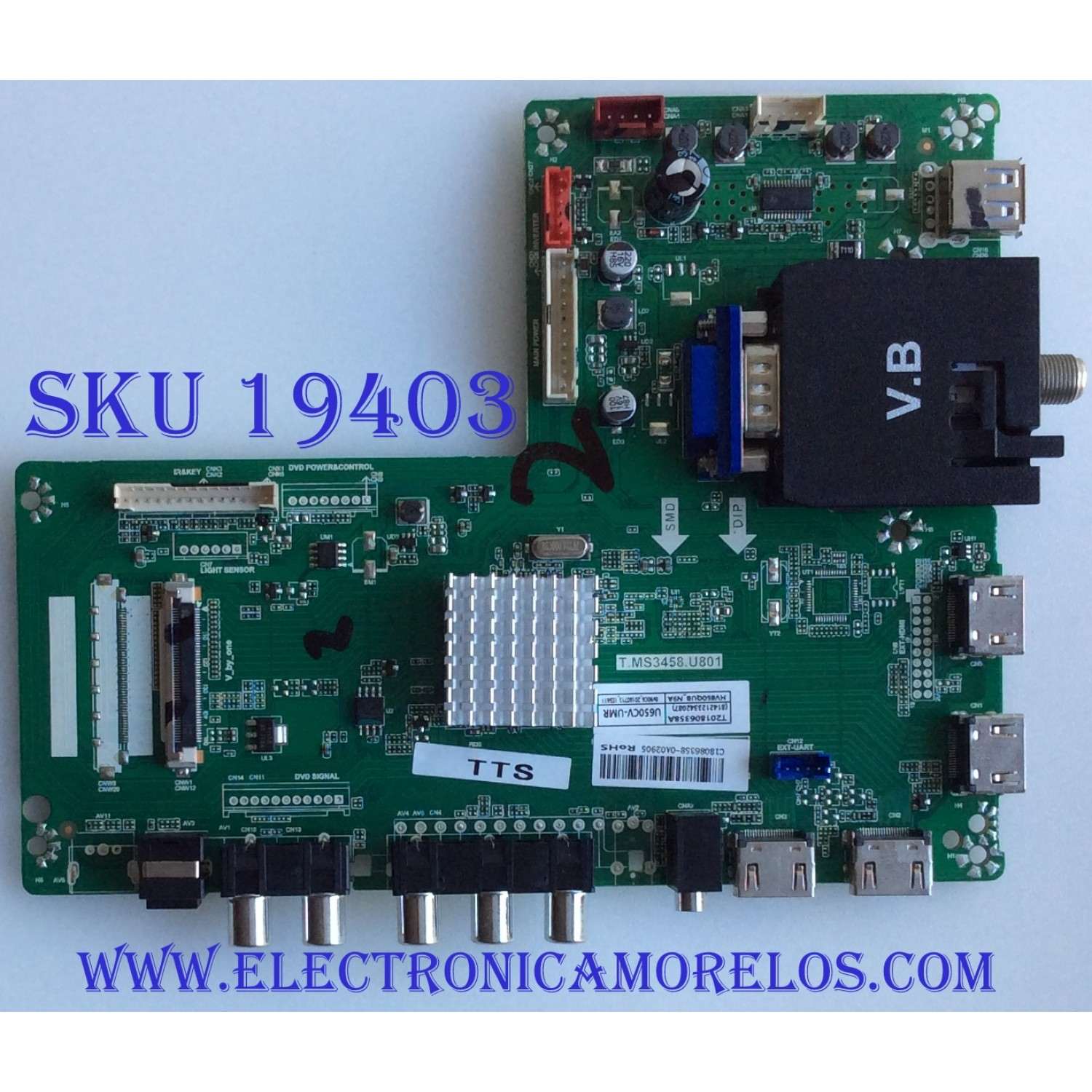 MAIN / SCEPTRE /  W65-FITV58DA / C18086358 / T.MS3458.U801 / T201806358A / U650CV-UMR / PANEL HV650QUB-N9D / MODELO W65-FITV58DA