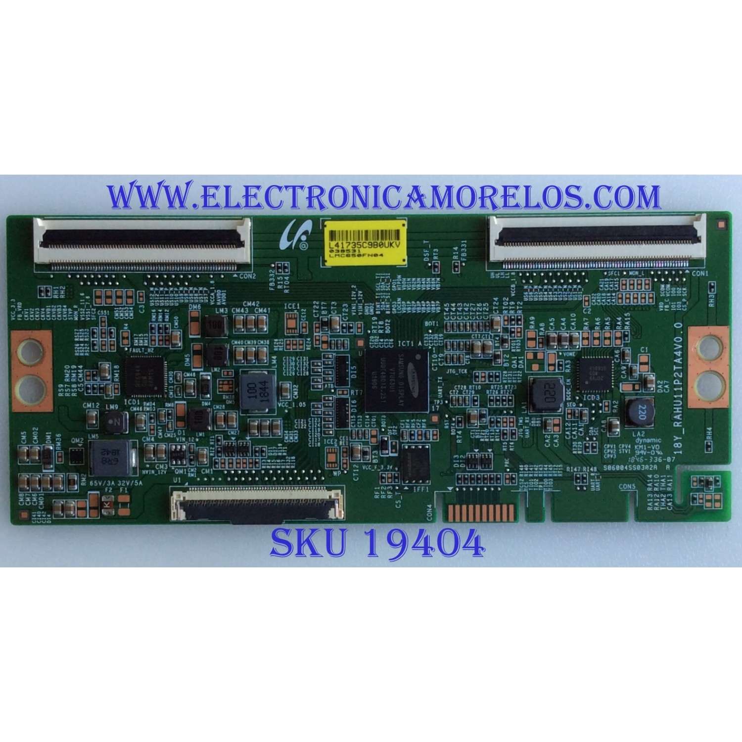 T-CON PARA TV TCL / NUMERO DE PARTE LJ94-41735C / 18Y_RAHU11P2TA4V0.0 / LMC650FN04 / SUSTITUTA LJ94-41735B / PANEL LVU650NDBL / LSC650FN04-3/4 / MODELOS 65S4 / 65R613 / 65R615 / 65R617 / RTRU6527-US / LT-65MA877 / LT-65MAW595 / 65PFL5604/F7 / WR65UX4019