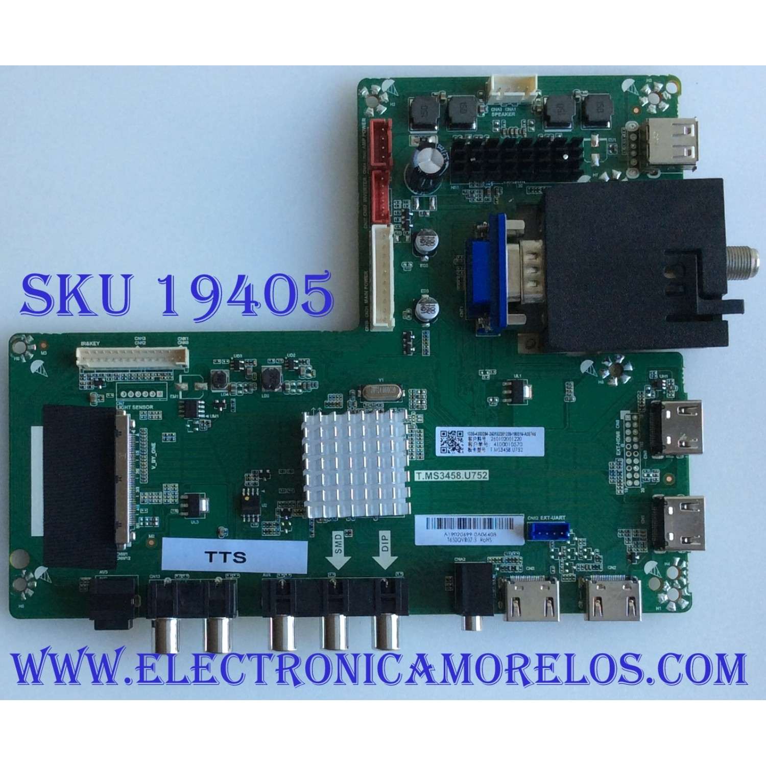 MAIN / SCEPTRE / A19020699 / T.MS3458.U752 / T650QVR07.3 / 4100010570 / PANEL LSC650FN04.3 / MODELO W65