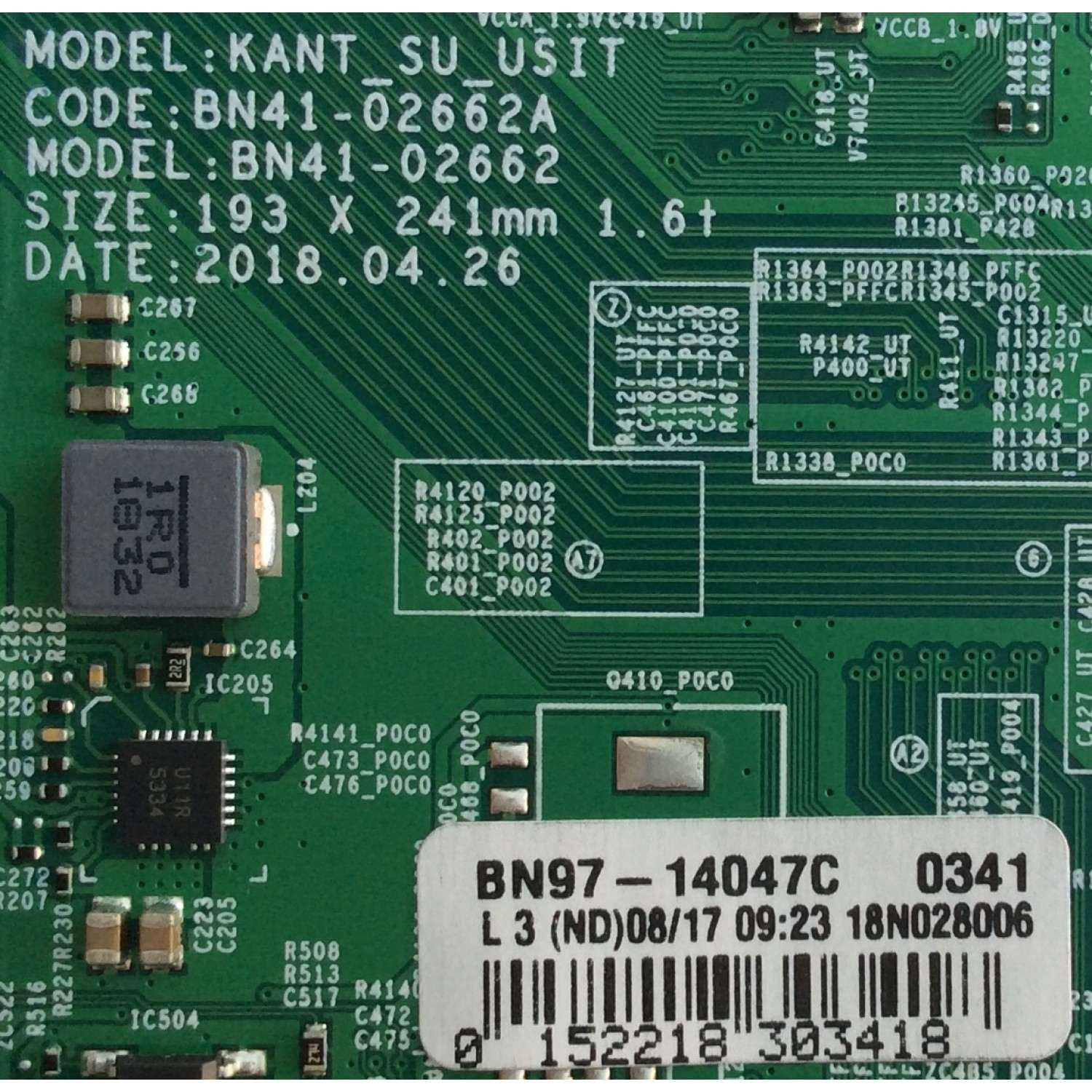 MAIN ORIGINAL PARA TV SAMSUNG / NUMERO DE PARTE BN94-12873C / BN97-14047C / BN41-02662A / BN9412873C / PANEL CY-NN065HGLV2H / CY-NN065HGLV8H / DISPLAY LSF650FN08-N01 / MODELOS UN65NU6900FXZA FA01 / UN65NU6950FXZA FA01 / UN65NU6080FXZA / 	UN65NU6070FXZA - Imagen 2