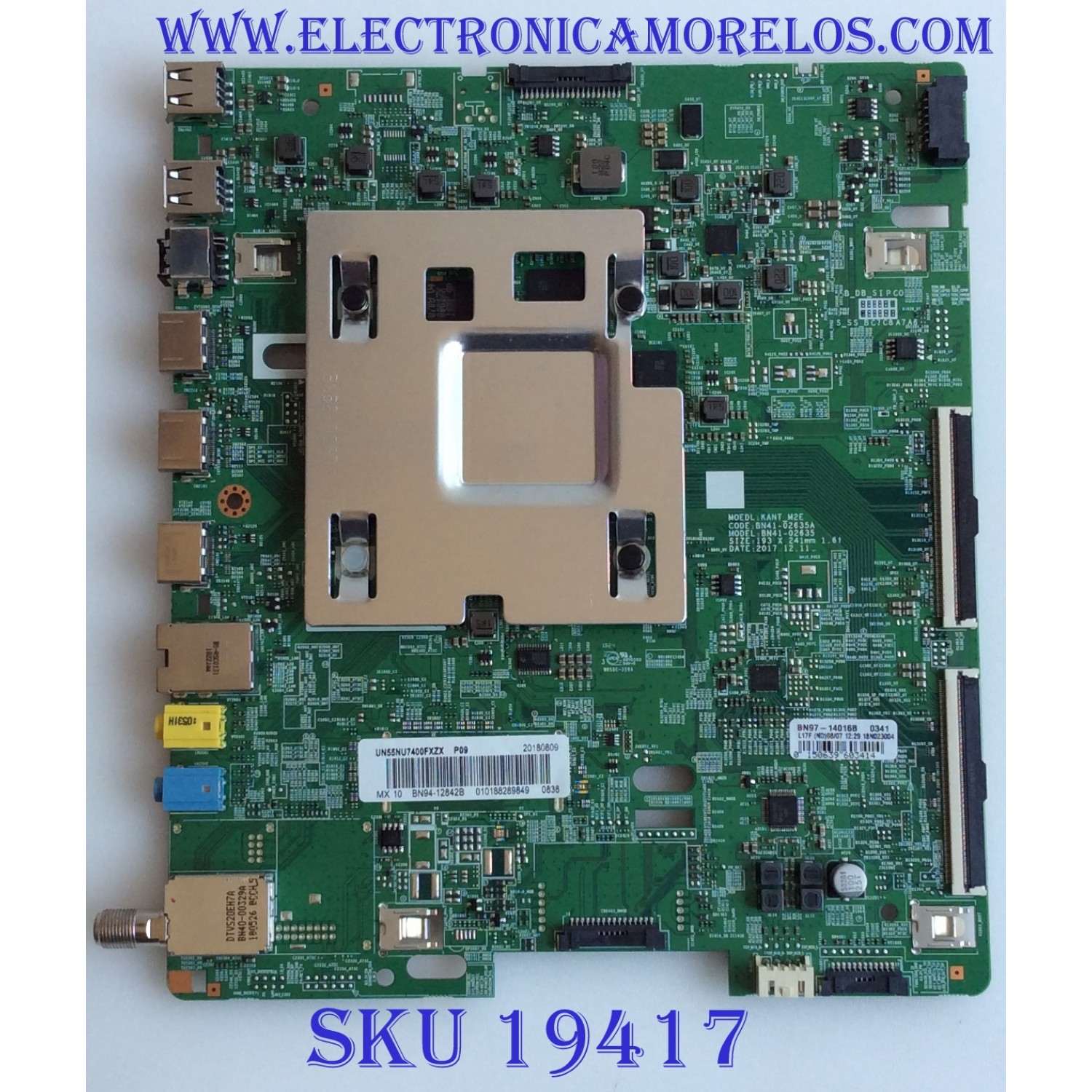 MAIN ORIGINAL PARA TV SAMSUNG / NUMERO DE PARTE BN94-12842B / BN97-14016B / BN41-02635A / BN9412842B / PANEL CY-NN055HGHV5H / MODELO UN55NU7400FXZX / UN55NU740DFXZA FA01