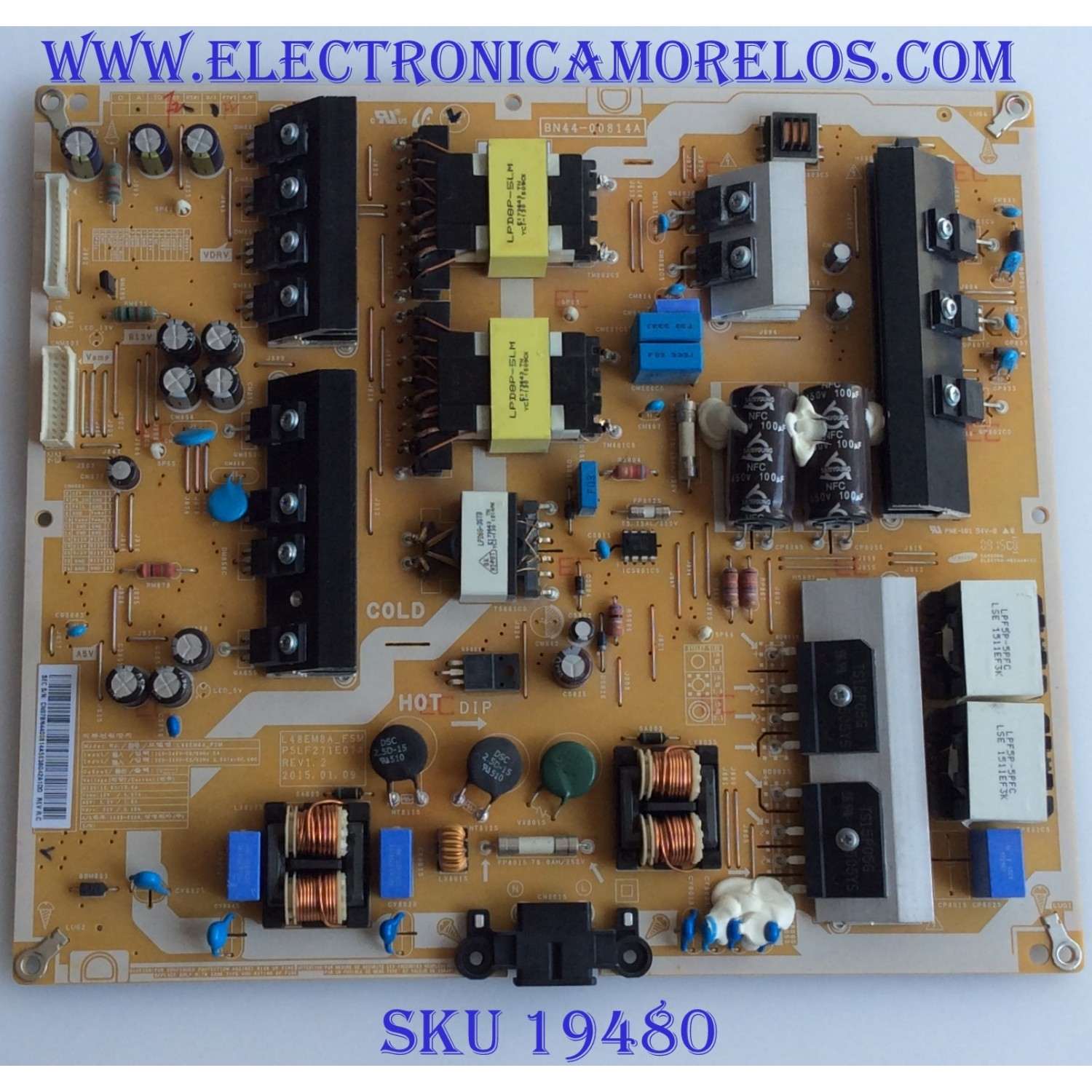 FUENTE DE PODER / BN44-00814A / L48EM8A_FSM / PSLF271E07A / MODELO UN48JS9000FXZA TS01
