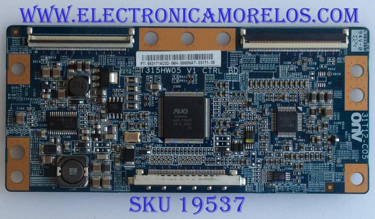 T-CON PARA TV SONY / NUMERO DE PARTE 55.31T14.C02 / T315HW05 / 31T12-C02 / 5531T14C02 / PANEL T315HW07 / MODELO NSX-32GT1