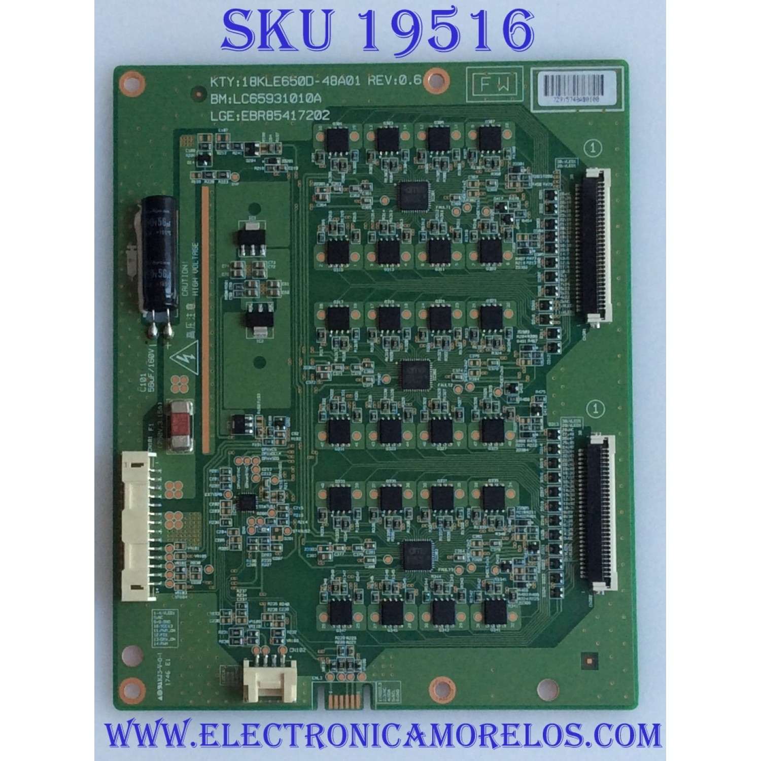 LED DRIVER PARA TV LG / NUMERO DE PARTE EBR85417202 / LC65931010A / LC65D961001A / 18KLE650D-48A01 / PANEL´S HC650DQB-SLUA5 / MODELOS 65SM9000PUA / 65SK9000PUA / 65SK9000PUA.AUSYLJR / 65SK9000PUA.AUSWLJR / 65SM9000PUA.AUSYLJR / 65SM9000PUA.BUSYLJR
