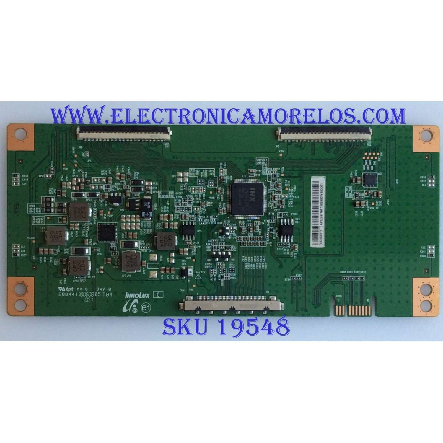 T-CON PARA TV TCL / NUMERO DE PARTE EACDJ6E12 / ((EACDJ6E12)) / E253117 / E88441 / PANEL LVU500NDEL / DISPLAY V500DJ6-QE1 REV.C1 / MODELOS 50S423 / 50S421 LDAA / 50R81