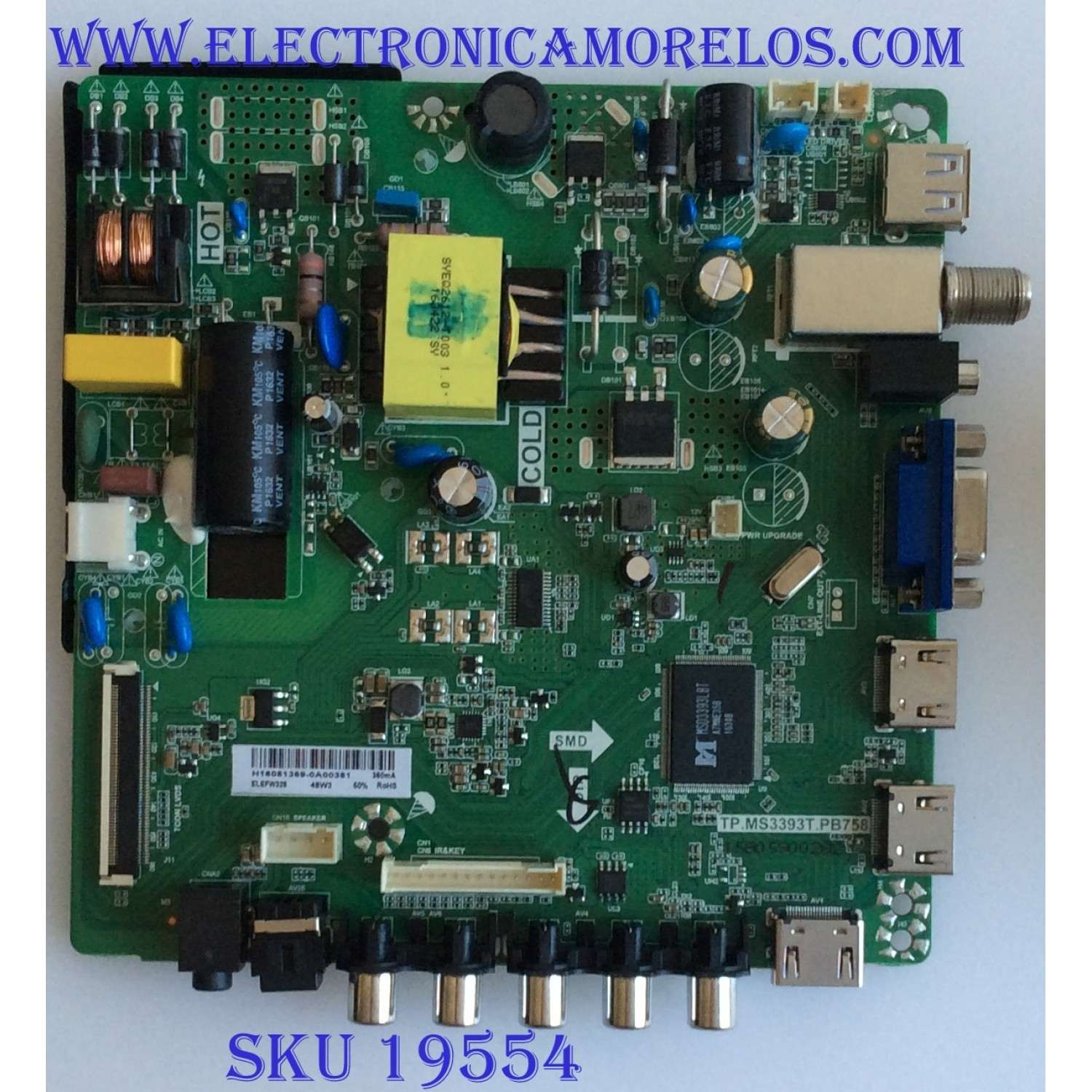 MAIN / FUENTE / (COMBO) / ELEMENT / H16081369 / TP.MS3393T.PB758 / 22002A0121ST-V5 / PANEL BOEI320WX1-01 / MODELO ELEFW328