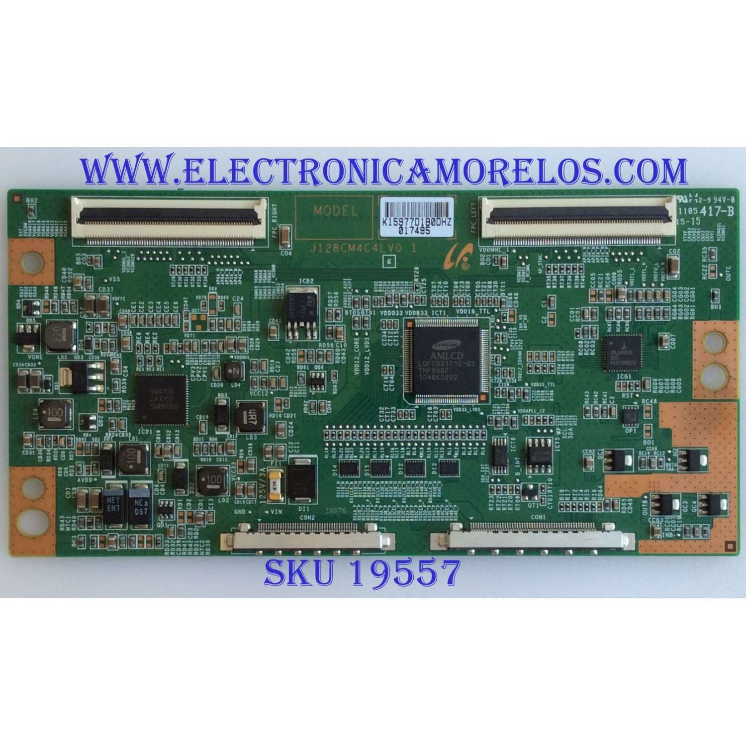 "T-CON / TOSHIBA / LJ94-15977D / J128CM4C4LV0.1 / PANEL LTA460HJ15-T02 / MODELO 46SL412U "