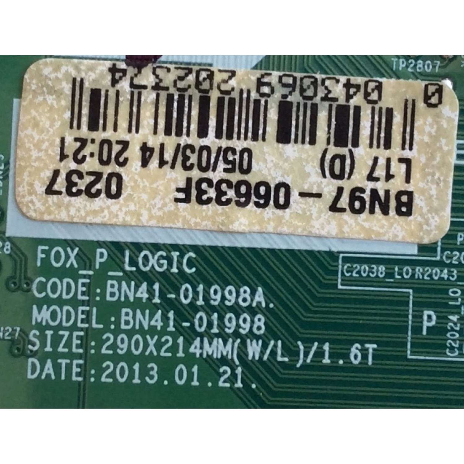 MAIN / SAMSUNG / BN94-06205B / BN97-06633F / BN41-01998A / PANEL'S S60FH-YE02 / S60FH-YB05 / MODELO PN60F8500AFXZA US01 - Imagen 3