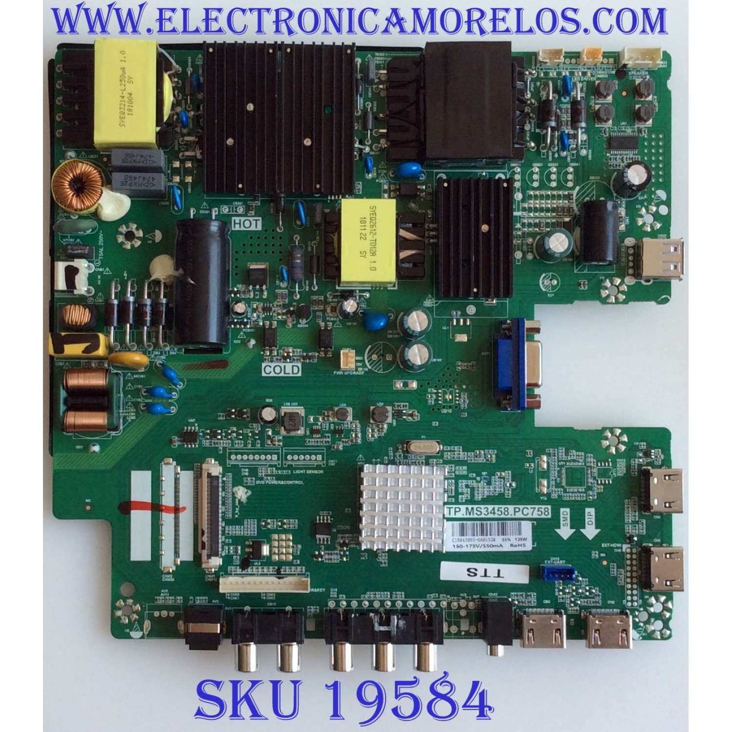 MAIN / FUENTE / (COMBO) / SCEPTRE / C18043055 / TP.MS3458.PC758 / U550CV-UMR / PANEL HV550QUB_H11 / MODELO W55