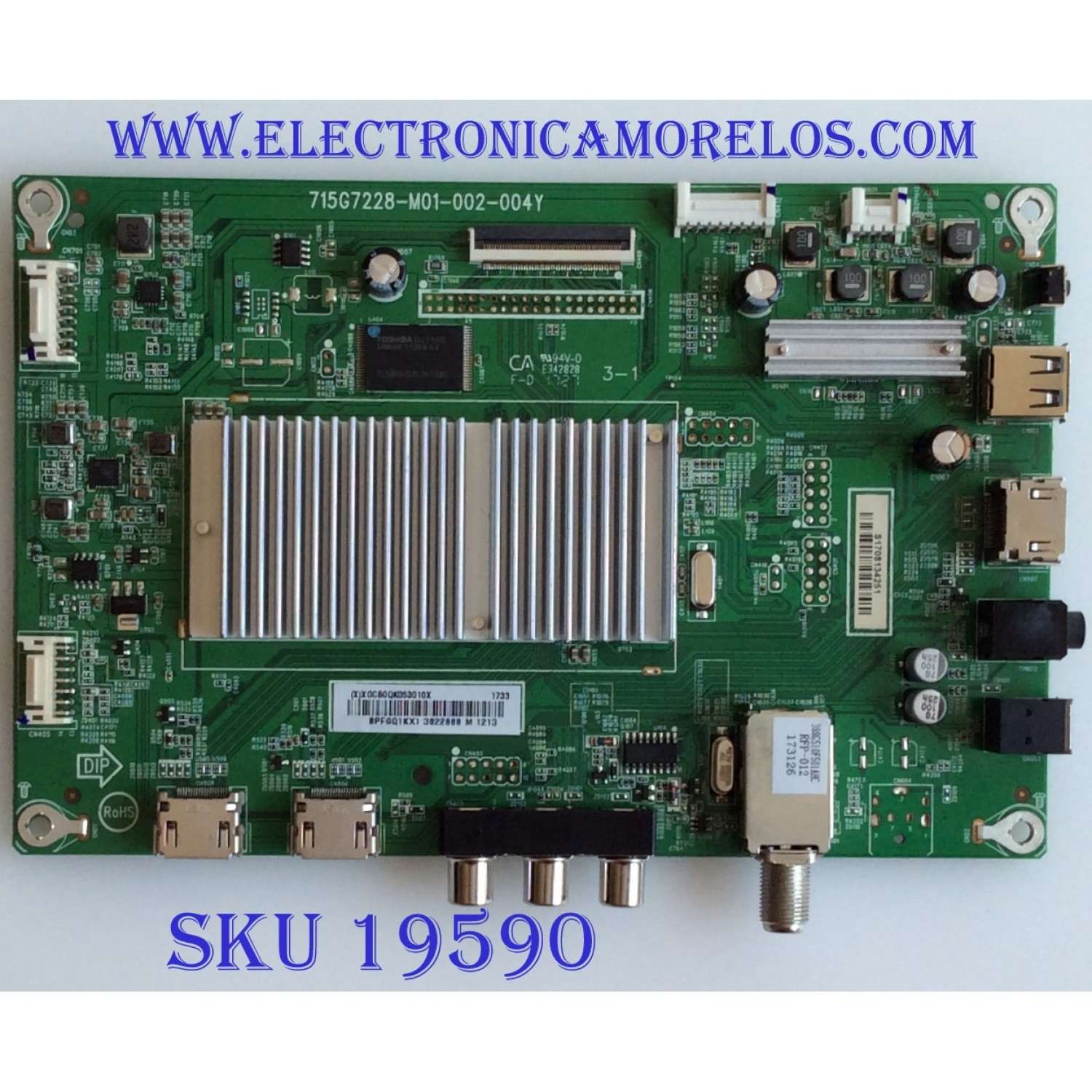 MAIN / INSIGNIA / XGCB0QK053 / 715G7228-M01-002-004Y / (X)XGCB0QK053010X / S1708134251 / PANEL TPT390J1 -HVN04 REV:S001C / MODELO NS-39DR510NA17