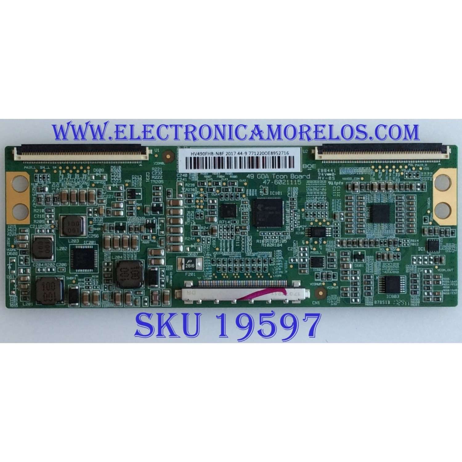 T-CON / LG / 44-9771220O / 4HV490FHB-N8F / 44-9771220 / 47-6021115 / 47-6021078 / DISPLAY HV490FHB-N8G /  MODELOS 49LH5700-UD BUSGLOR / 49LH5700-UD BUSGLJR / 49LW540S-UA BUSGLJR / 49LW340C-UA BUSGLJR / 49LJ5100-UC BUSGLOR