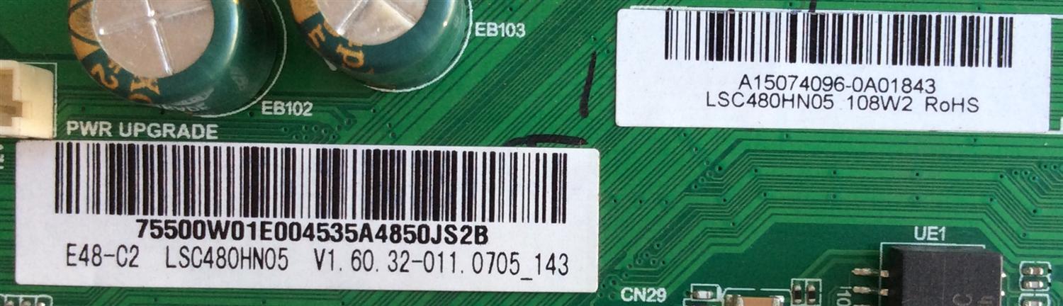 MAIN / FUENTE / (COMBO) / VIZIO / A15074096 / TP.MT5580.PC76 / 75500W01 / PANEL LSC480HN05 /  - Imagen 2