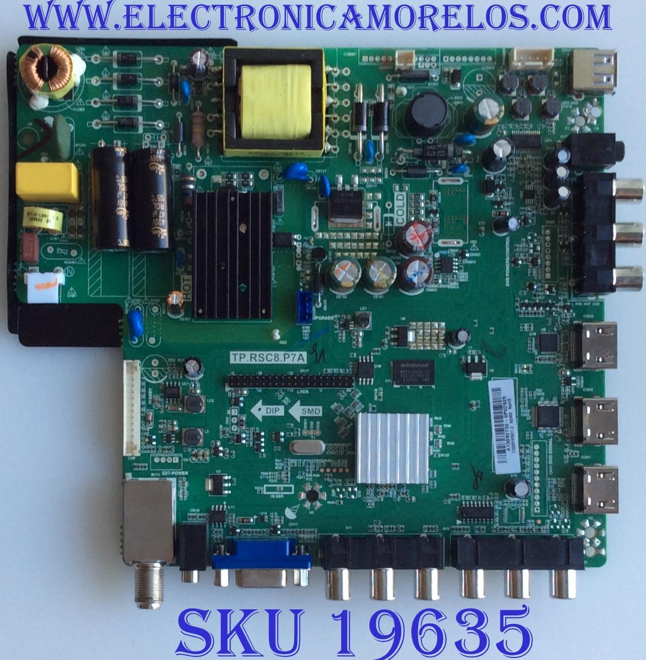MAIN / FUENTE / (COMBO) / SCEPTRE / A13092732 / TP.RSC8.P7A / T201307059 / PANEL T320HVN01.2 / MODELO CN32HB612 