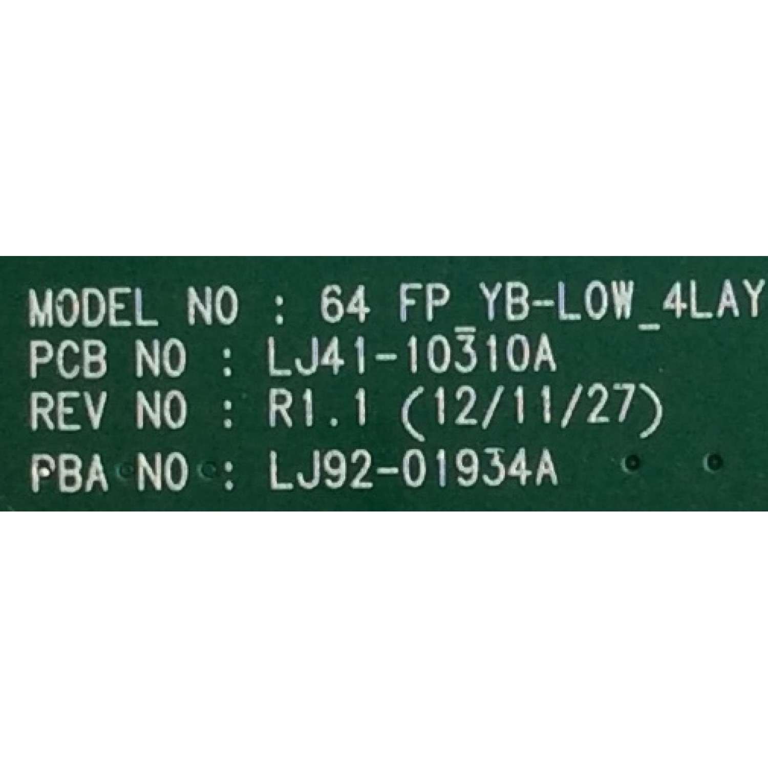 BUFFER / SAMSUNG / LJ92-01934A / 934A / LJ41-10310A / PANEL'S S64FH-YE02 / S64FH-YB04 / MODELO PN64F8500AFXZA US01 - Imagen 2