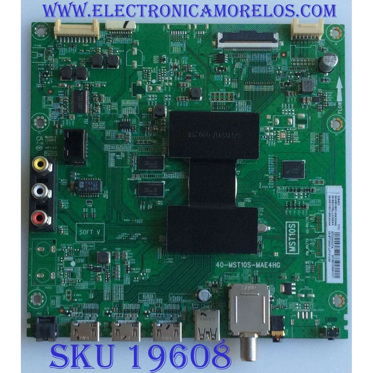 MAIN ORIGINAL PARA TV TCL / NUMERO DE PARTE 08-SS55TML-LC308AA / 40-MST10S-MAE4HG / MST10S / 08-MS10S01-MA200AA / 08-MS10S01-MA300AA / V8-ST10K01-LF1V1244 / PANEL LVU550ND1L / DISPLAY LSC550FN11-906 / MODELOS 55S401 / 55S401LDAA / 55S403 / 55S405