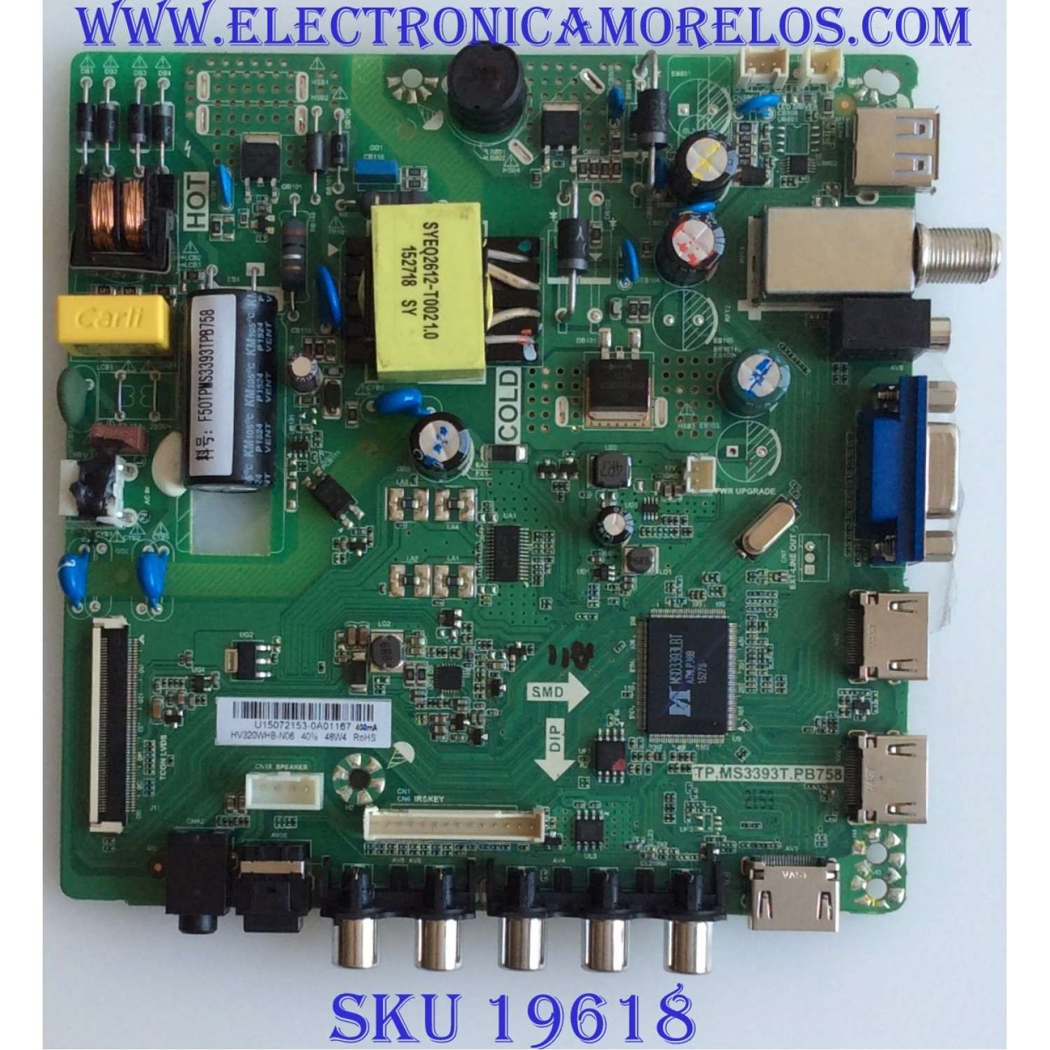MAIN / FUENTE / (COMBO) / U15072153 / TP.MS3393T.PB758 / HV320WHB-N06 / PANEL D320D3-GTB1-COX / MODELO WD32HD1390