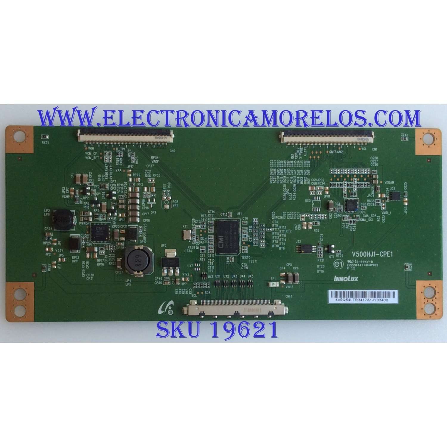 T-CON PARA TV LG / NUMERO DE PARTE 4V9Q54LTR / V500HJ1-CPE1 / 14040902 / MARCA LG / MODELO 50LB5900-UV