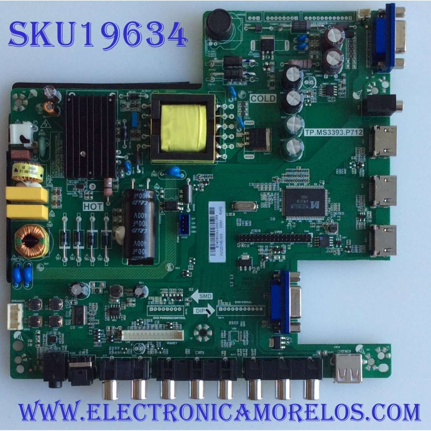 MAIN / FUENTE / (COMBO) / SCEPTRE / 142123332010 / TP.MS3393.P712 / T201407039 / PANEL  HV320FHB-N00 / MODELO CN32HB820