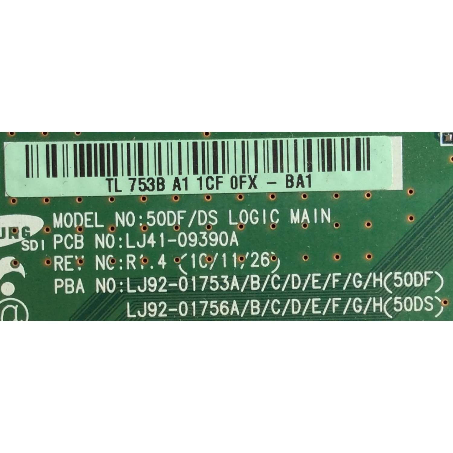 MAIN / LOGICA / SAMSUNG / BN96-20515A / LJ41-09390A / LJ92-01753B / 753B / PANEL'S S50FH-YD07 / S50FH-YB08 / MODELO PN51D550C1FXZA - Imagen 2