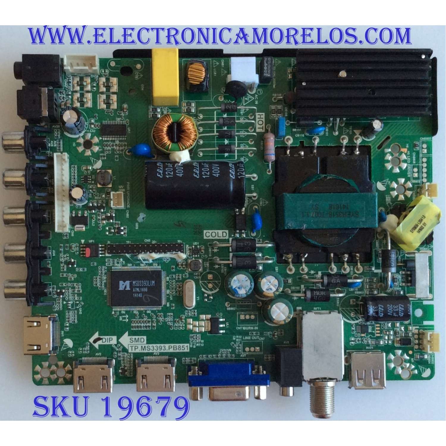 MAIN / FUENTE / (COMBO) / 34011694 / B140041661 /TP.MS3393.PB851 / PANEL V390HJ5-XCPE1 / MODELO ELEFW408