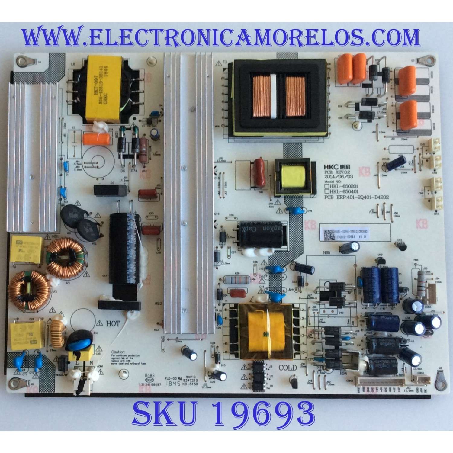 FUENTE DE PODER / SCEPTRE / 260132000880 / ERP:401-2Q401-D4202 / PANEL LSC650FN04-3 / MODELO W65