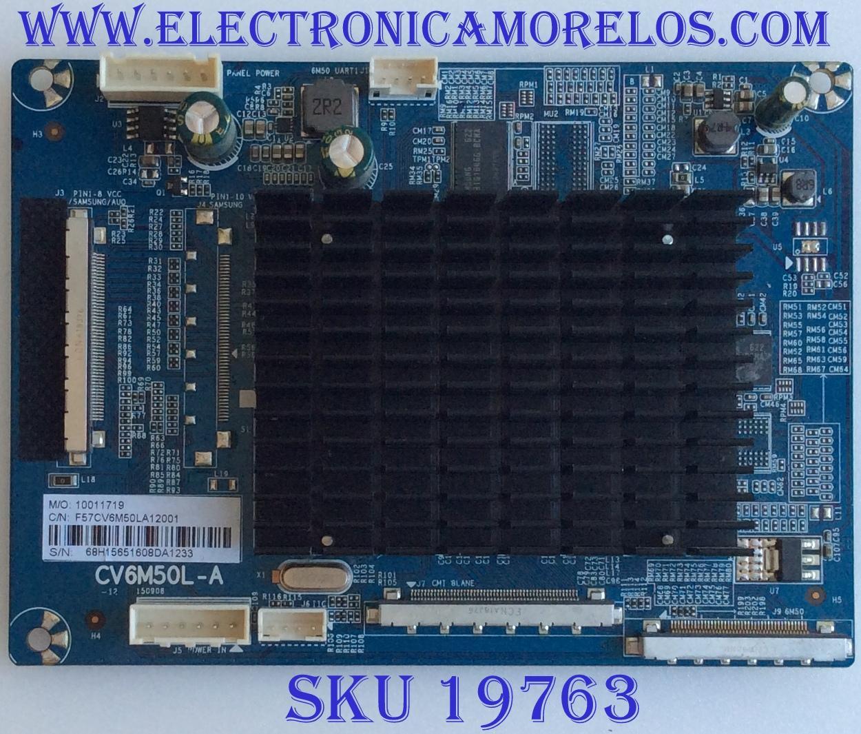 TARJETA INTERFACE / WESTINGHOUSE / 10011719 / CV6M50L-A / F57CV6M50LA12001 / PANEL D500D-GG66-COX / MODELO WD50UC4300