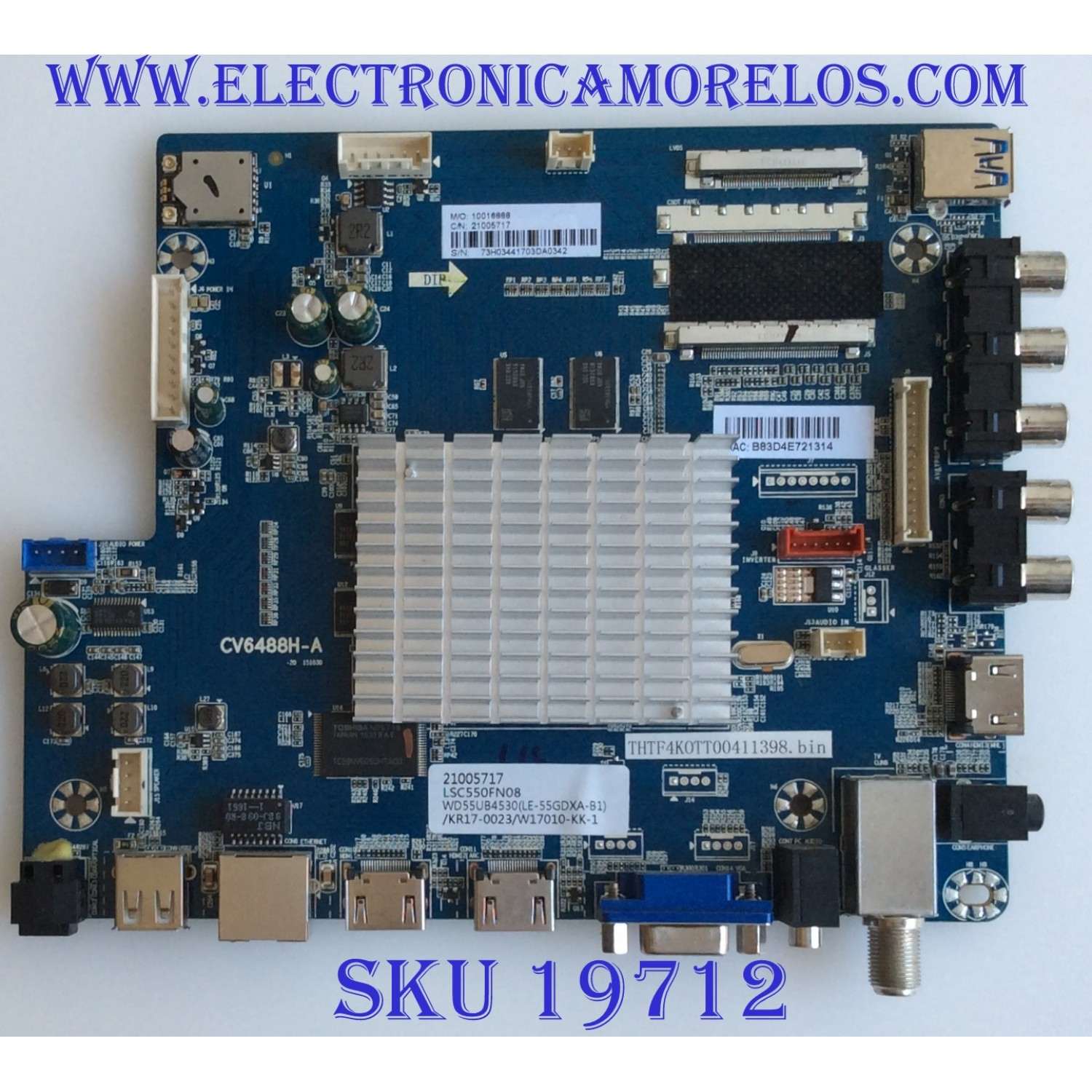 MAIN / ELEMENT / W17010-KK-1 / CV6488H-A-20 / 21005717 / LSC550FN08, / LE-55GDXA-B1 / PANEL MD5524YTSU / MODELO E4SFT5517