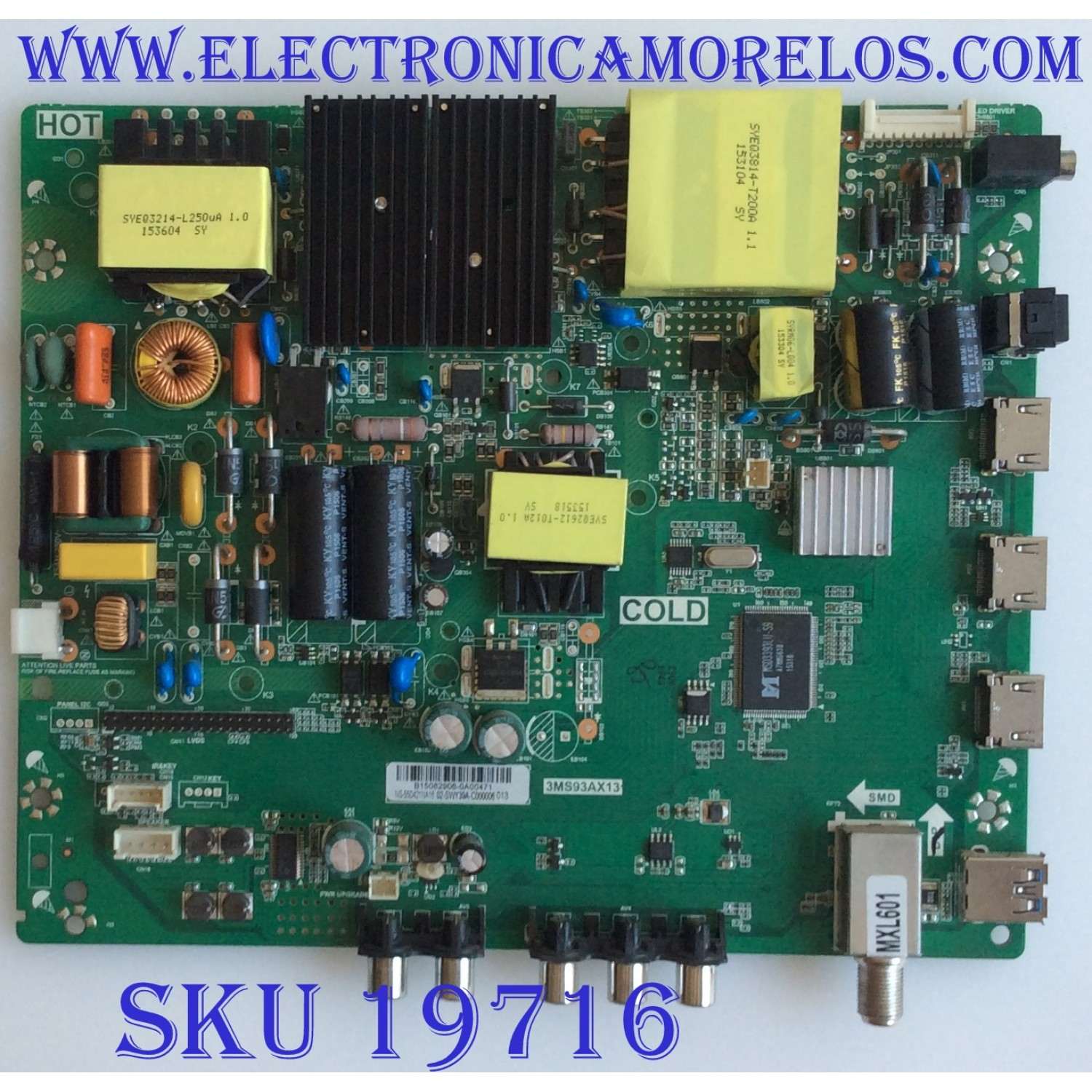 MAIN / FUENTE / (COMBO) / INSIGNIA / B15082906 / 3MS93AX13 / TP.MS3393.PC787 / PANEL LVF550CSDXE6V4 / 