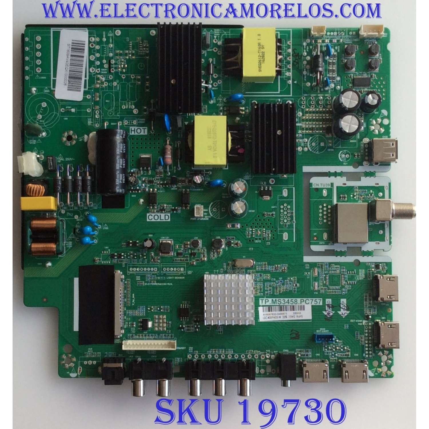 MAIN / FUENTE / (COMBO) / AVERA / A16087632 / TP.MS3458.PC757 / LSC400FN05-W / ST1609AV4 / PANEL LSC400FN05 / MODELO 40EQX10