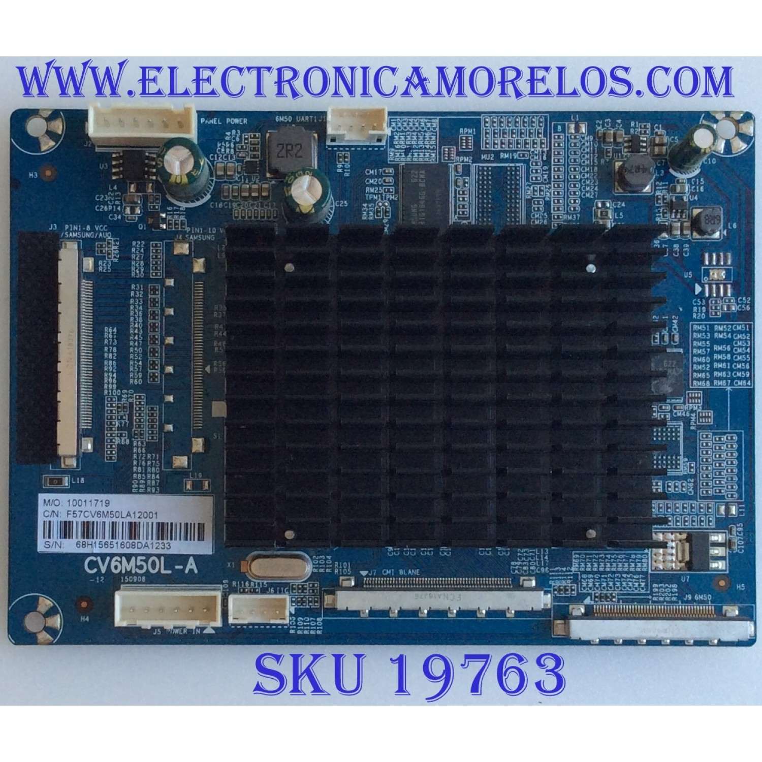 TARJETA INTERFACE / WESTINGHOUSE / 10011719 / CV6M50L-A / F57CV6M50LA12001 / PANEL D500D-GG66-COX / MODELO WD50UC4300