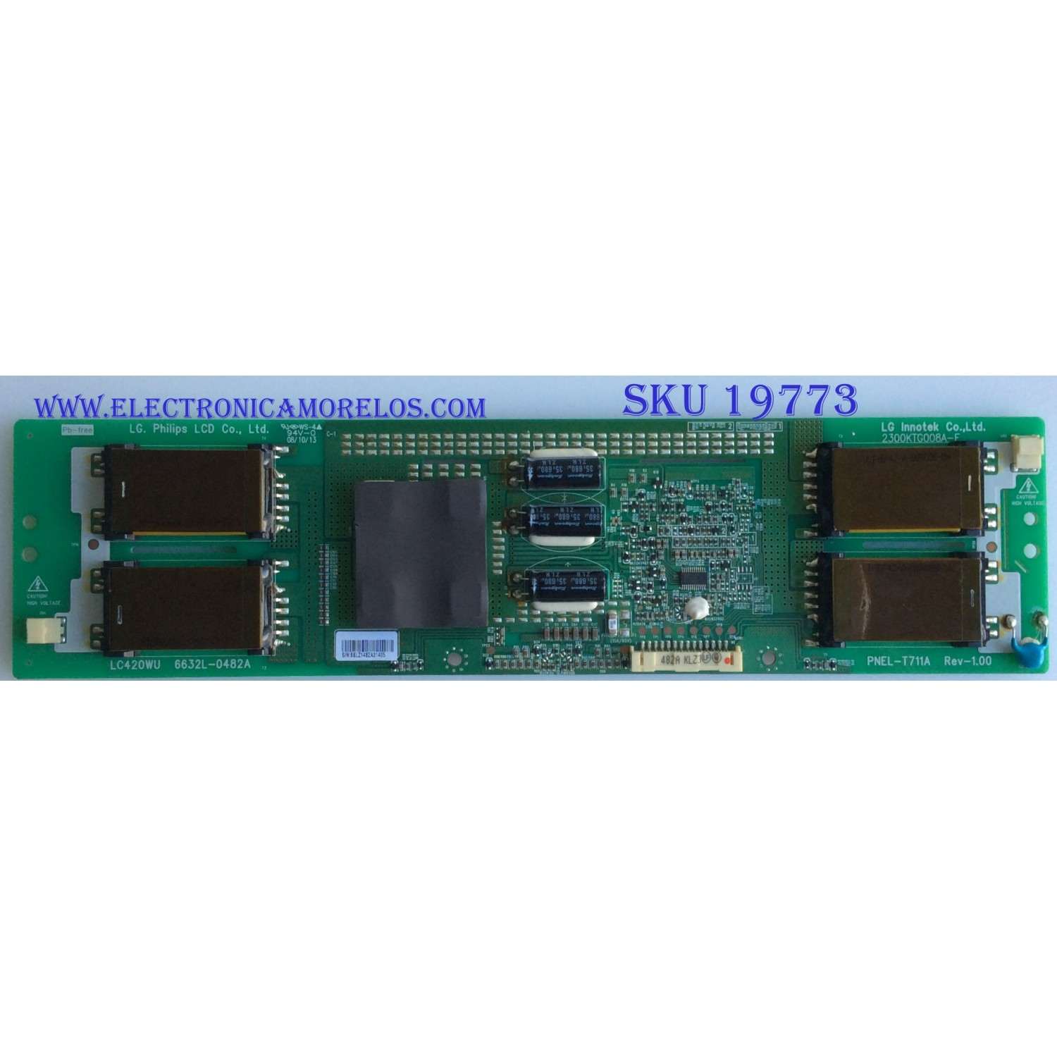 BACKLIGHT INVERSOR / LG / 6632L-0482A / PNEL-T711A / 2300KTG008A-F / PANEL LC420WUD-SAA1 / PARTES SUSTITUTAS 6632L-0482B / 6632L-0482C / MODELOS 42LG7000-ZA AEKQLVG / 42LB50C-UA / (MAS MODELOS EN DISCRIPCIÓN )