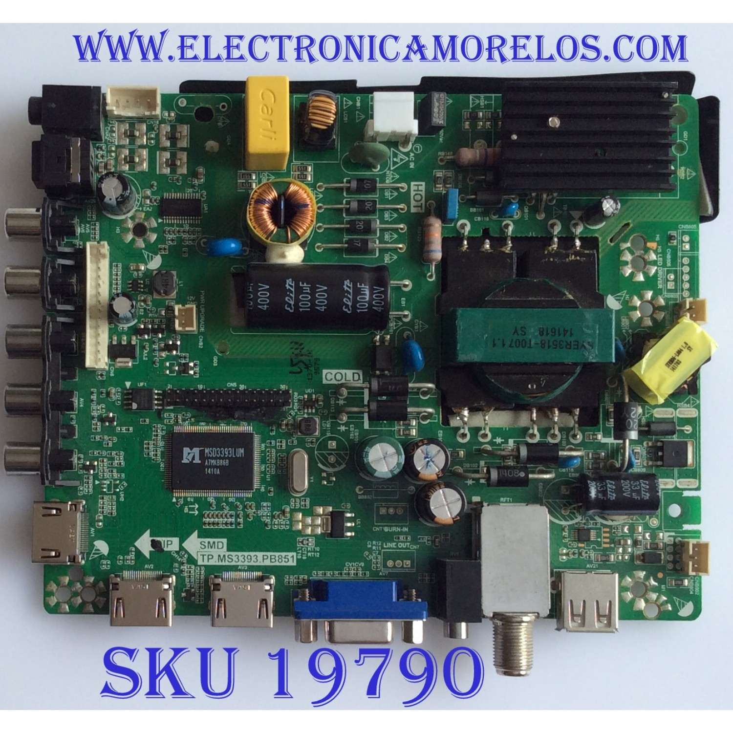 MAIN / FUENTE / (COMBO) / ELEMENT / B14060072 / TP.MS3393.PB851 / PANEL V400HJ6-PE1 / MODELO ELEFW408 F1401