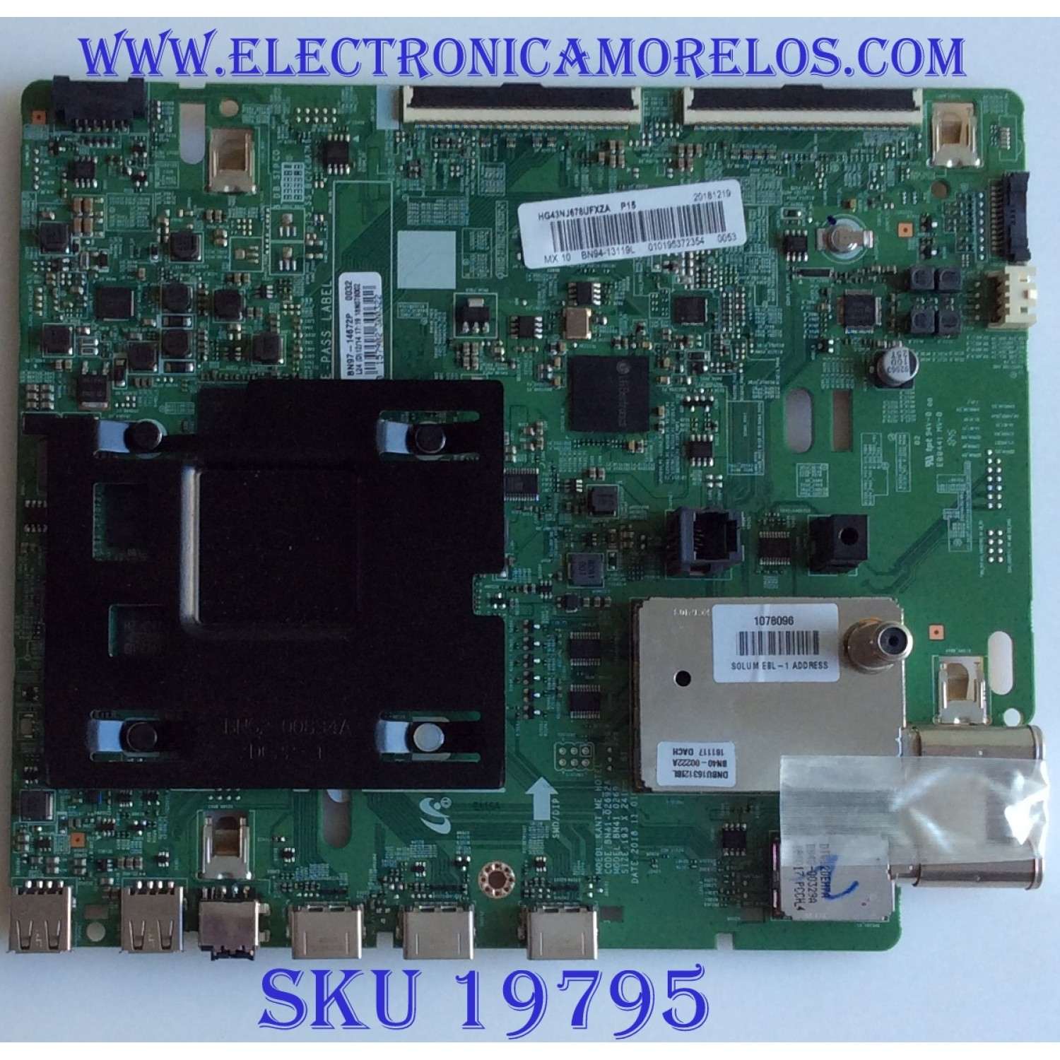 MAIN / SAMSUNG / BN94-13119L / BN97-14672P / BN41-02692A / MODELO HG43NJ678UFXZA