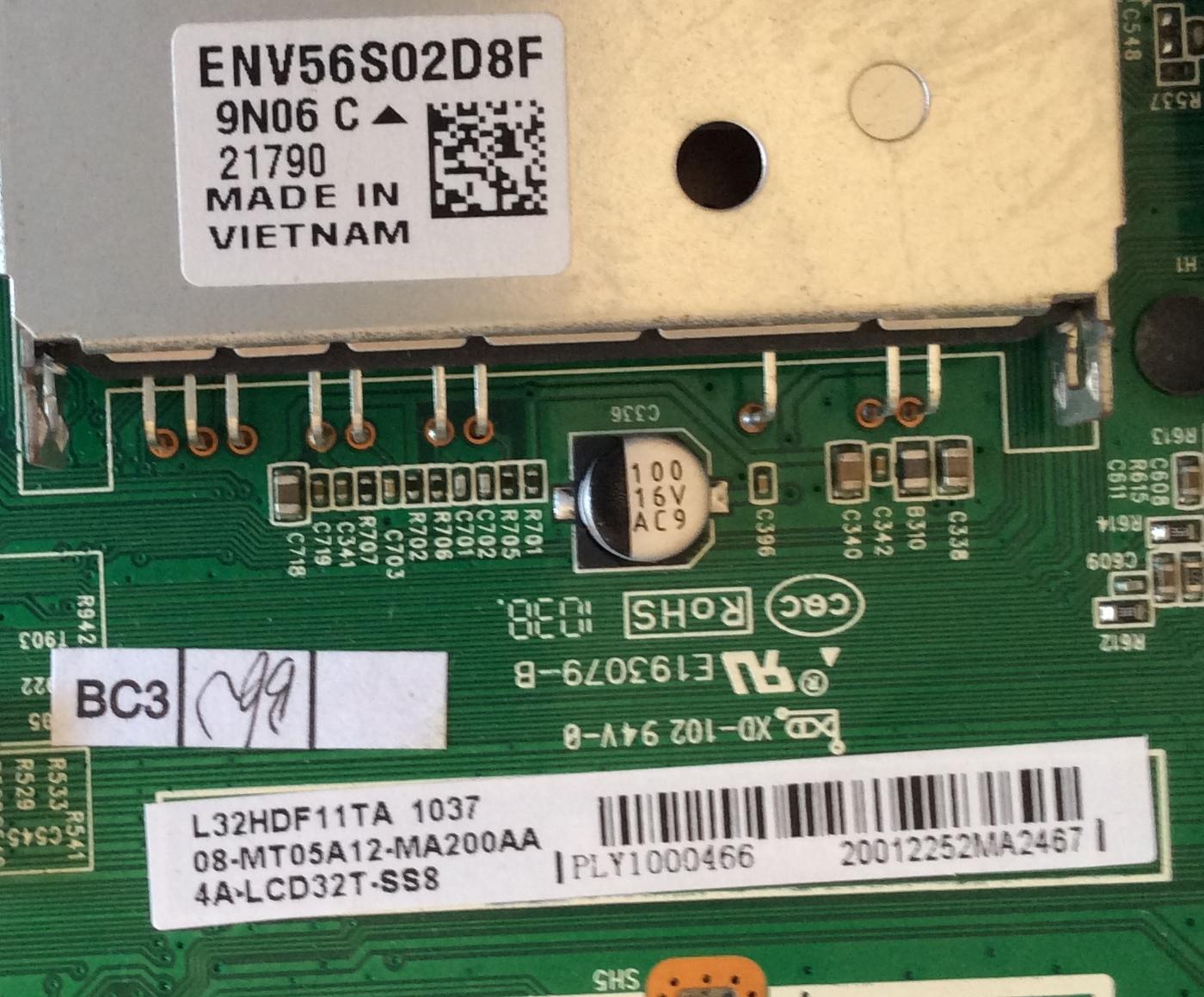 MAIN  TCL / 08-MT05A12-MA200AA / 4A-LCD32T / L32HDT11TA / 40-5305AJ-MAC2XG / MODELOS L32HDF11TATCAA / L32HDF11TATKAA - Imagen 2