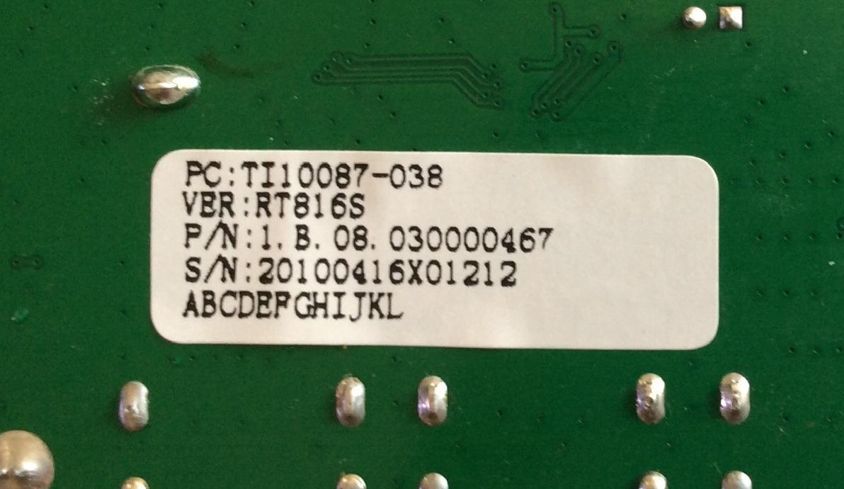 MAIN / ELEMENT TI10087-038 / 20-ASUS816-15-0X / RT816_V5_20100326 / 1.B.08.030000467 / RT816S / PANEL V315BH1-LH3 REV B1 / MODELOS ELEFW3916 / ELDFT321 - Imagen 3