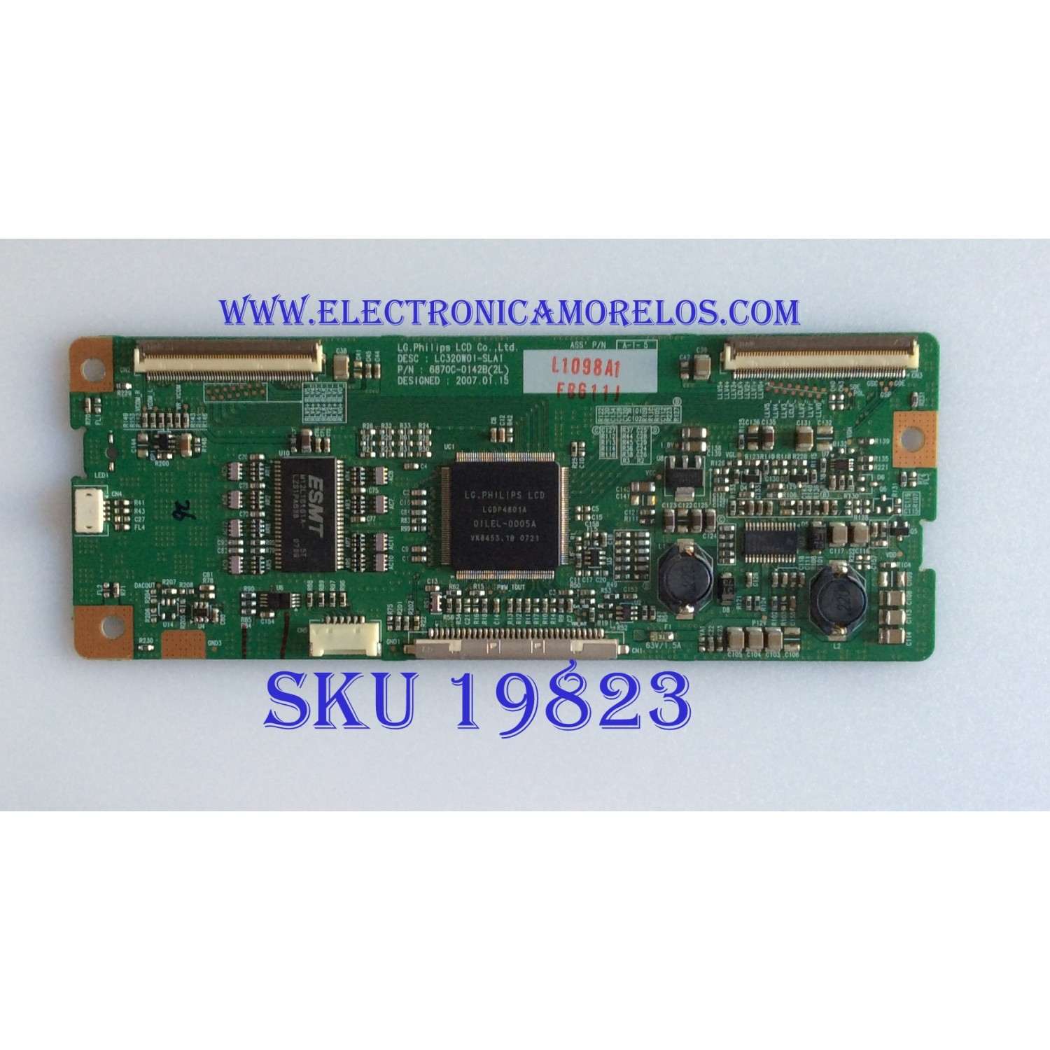 T-CON / VIZIO / 6871L-1098A / 6870C-0142B / 1098A1 / PANEL LC320W01-(SL)(A1) / MODELO VX32LHDTV10A / DLA-32C7