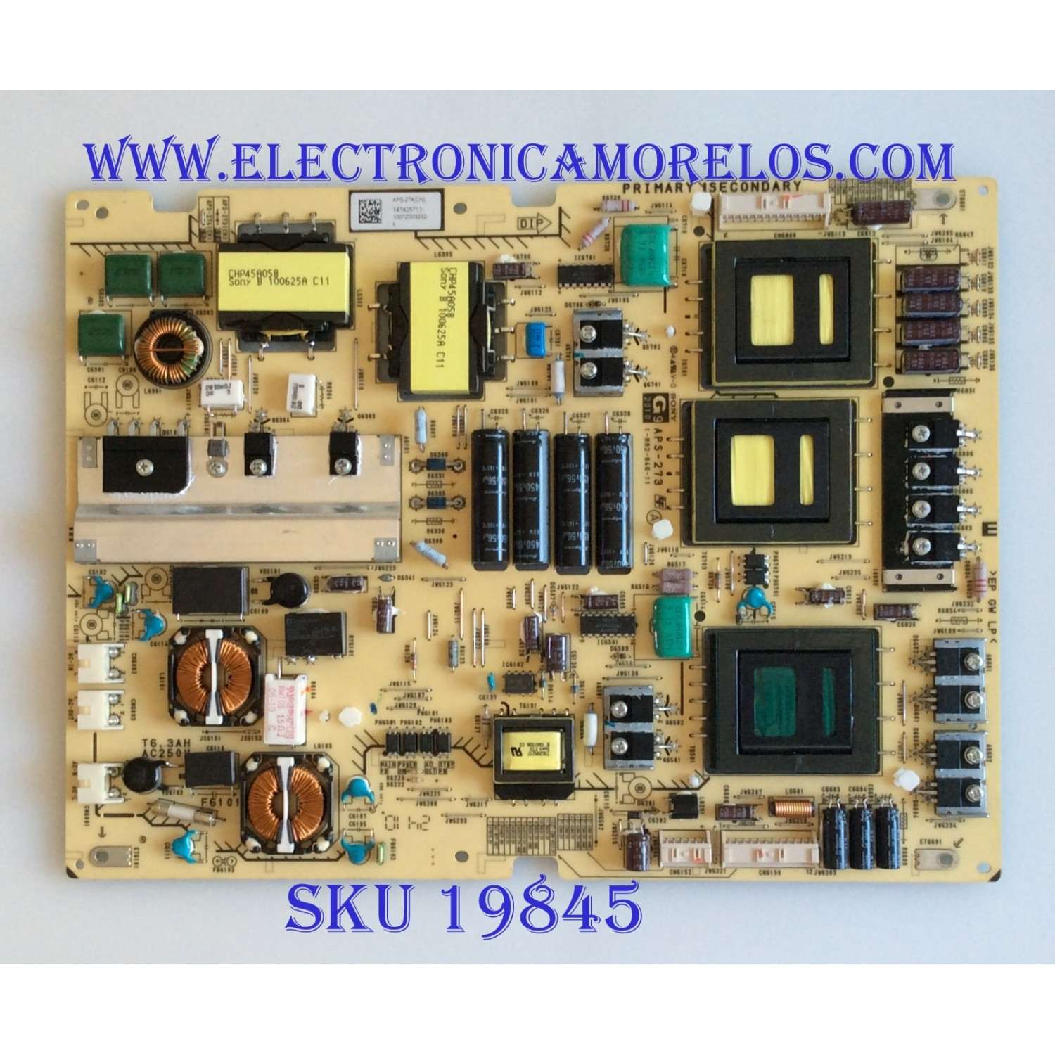 FUENTE DE PODER PARA TV SONY / NUMERO DE PARTE 147425711 / APS-273 / APS-274(CH) / 1-474-257-11 / 1-882-846-12 / PARTE SUSTITUTA 1-474-257-12 / PANEL LTW460HQ02 / MODELOS KDL-55NX810 / KDL-46NX711 / KDL-46NX810