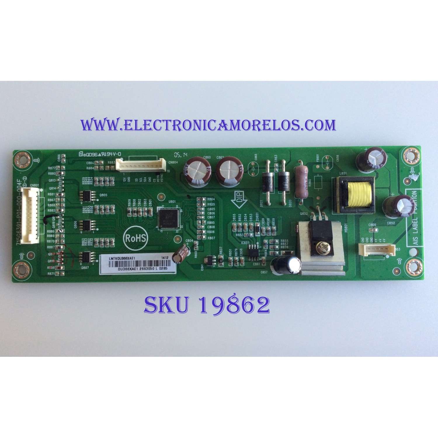 LED DRIVER / VIZIO / 715G6391-P01-000-004F / PANEL LNTVDU366XAE1 / MODELO E390I-B1